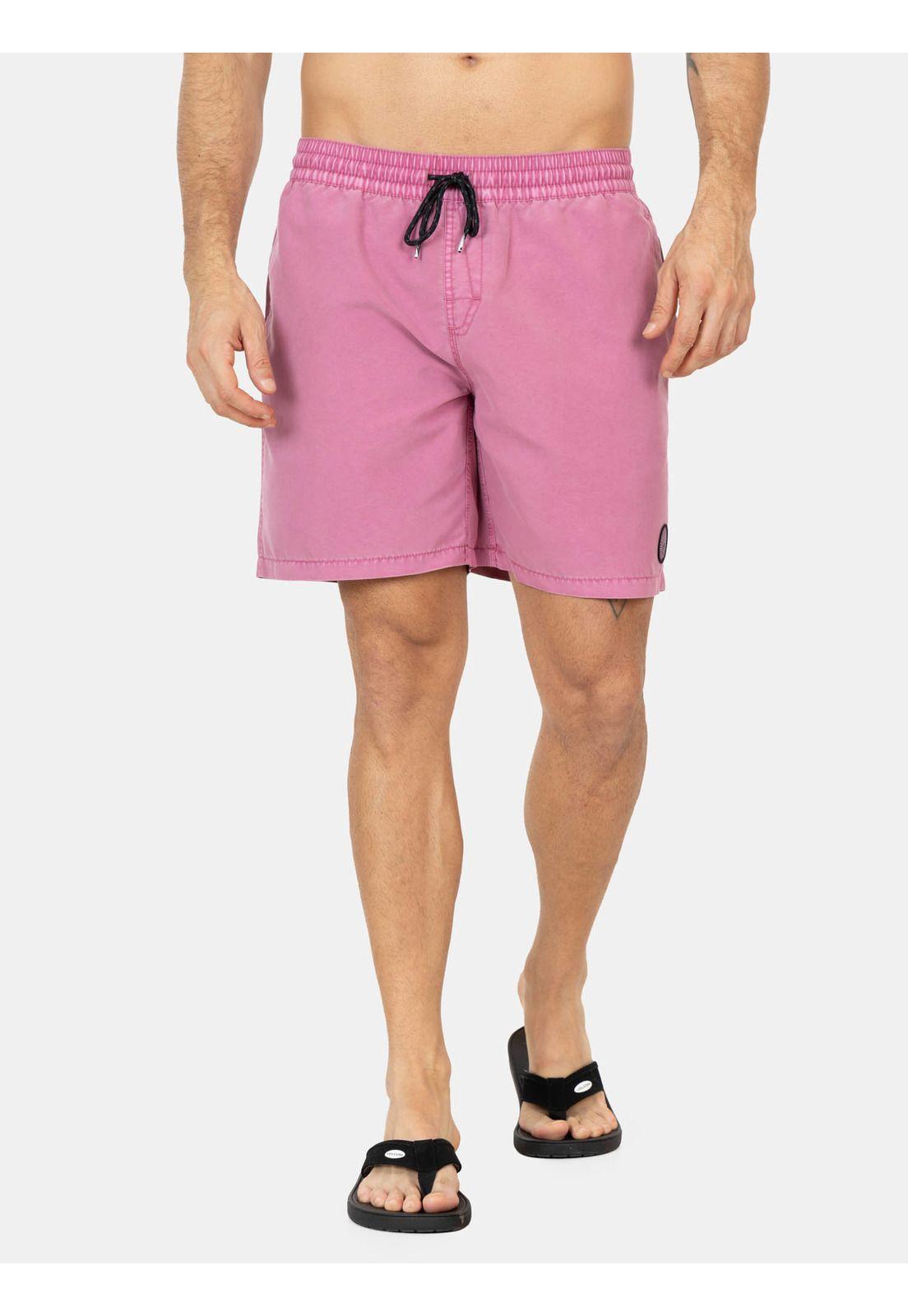 Traje De Baño Corto Tattooz Rosado Hombre Volcom-0