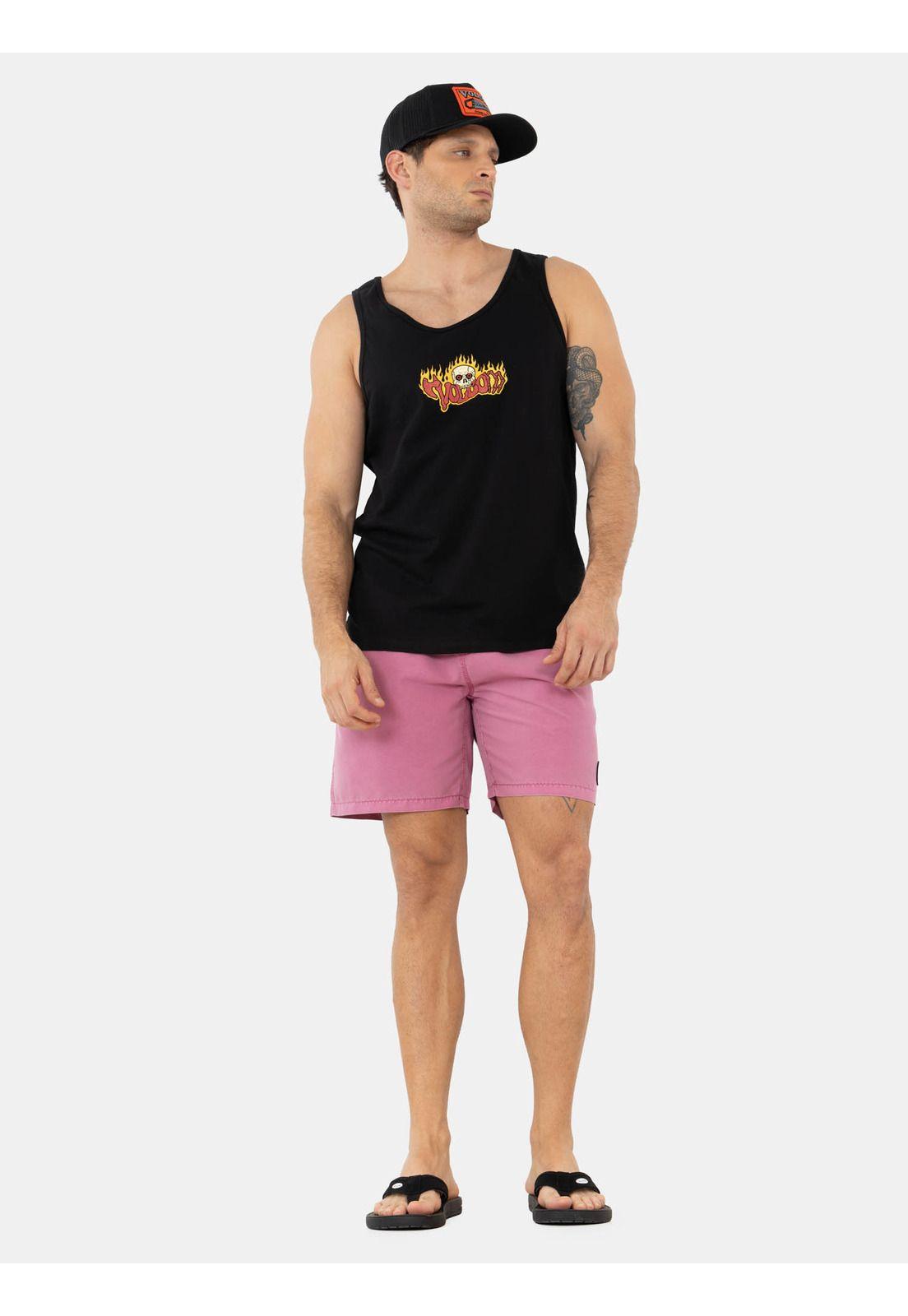 Traje De Baño Corto Tattooz Rosado Hombre Volcom-3