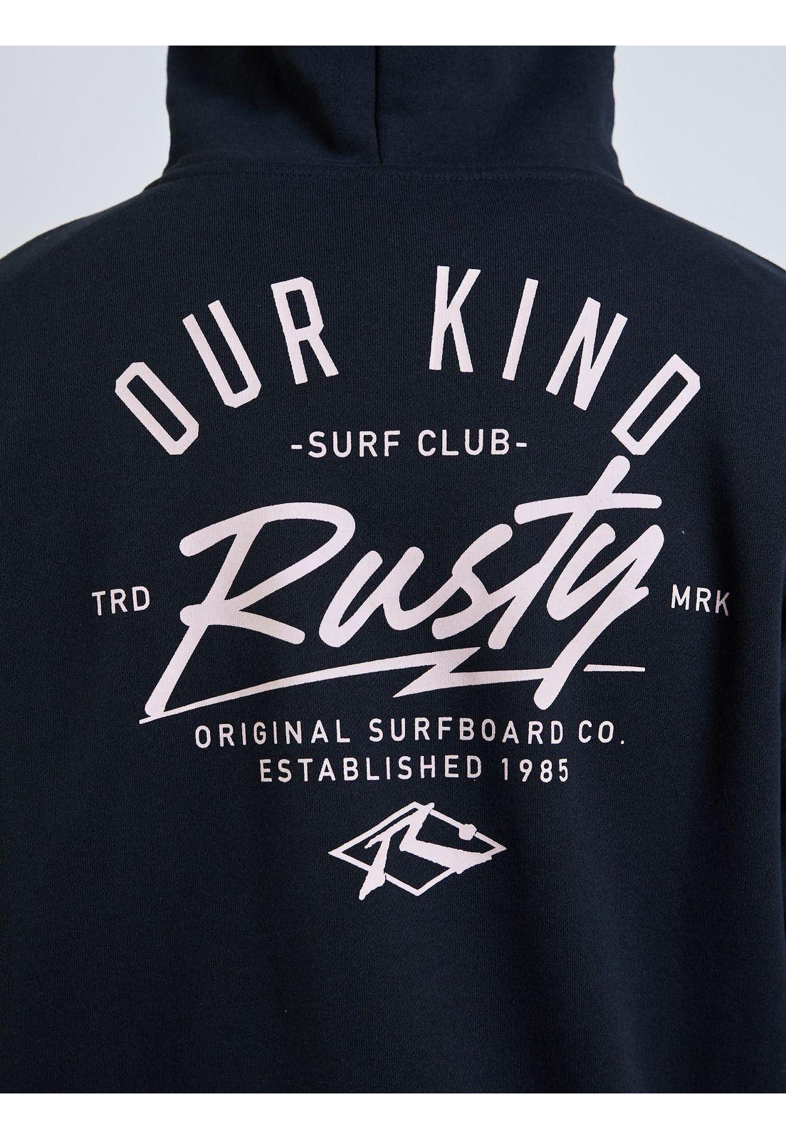 Poleron Canguro Thunder Rusty Hoodie Negro Hombre Rusty-3