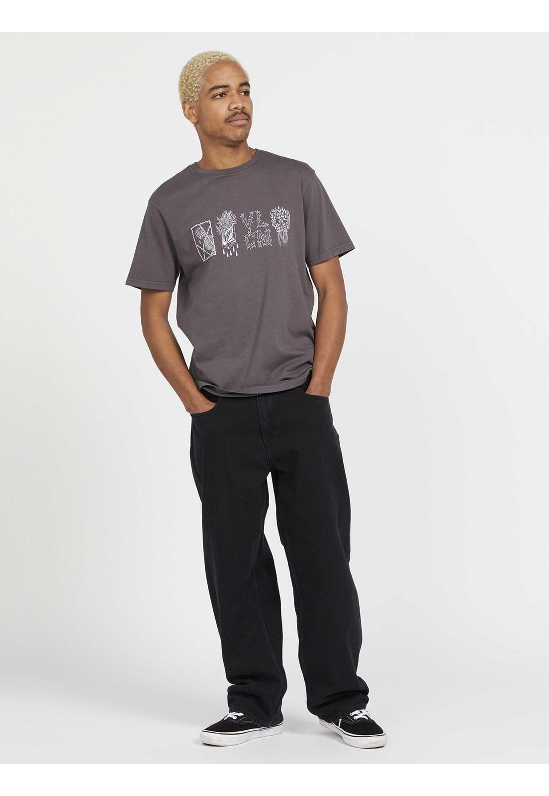 Polera VADERETRO FA SST Hombre Gris Volcom-0