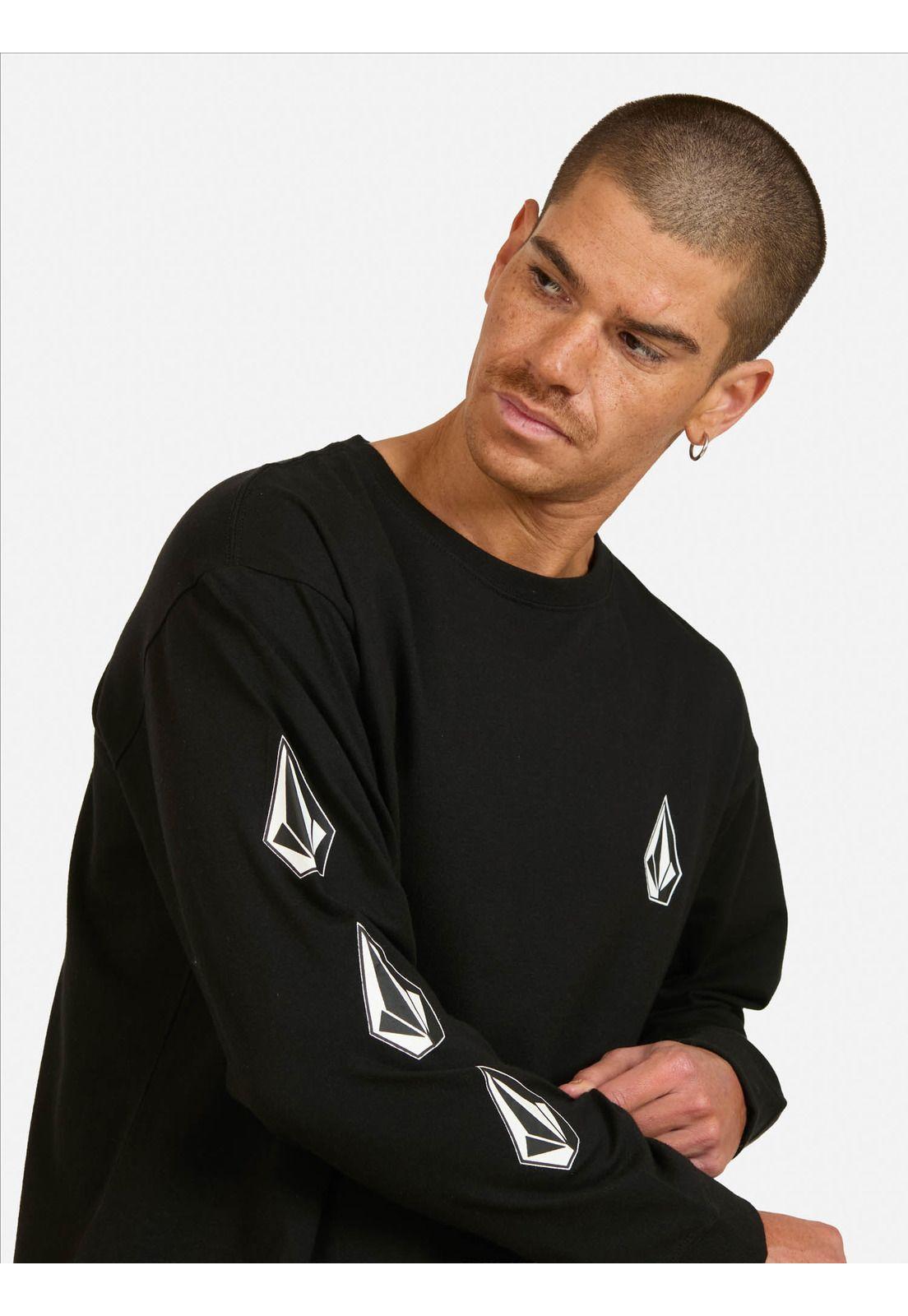 Polera ML Grind Stone Negro Hombre Volcom-2