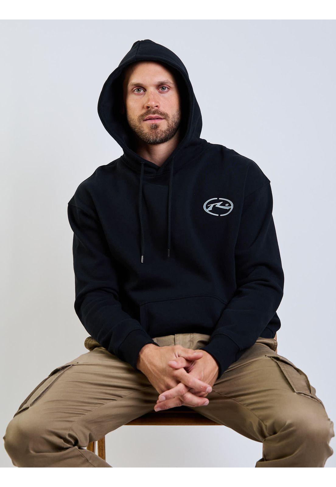 Poleron Canguro Target Hoodie Negro Hombre Rusty-5