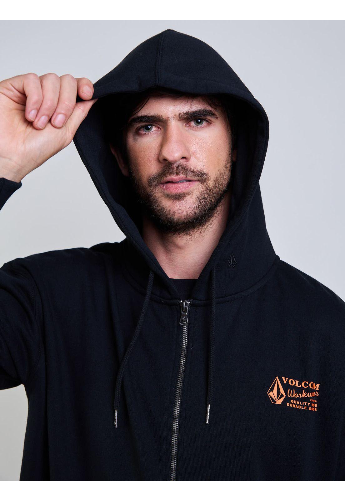 Poleron FZ Volcom Workwear Zip Negro Hombre Volcom-3