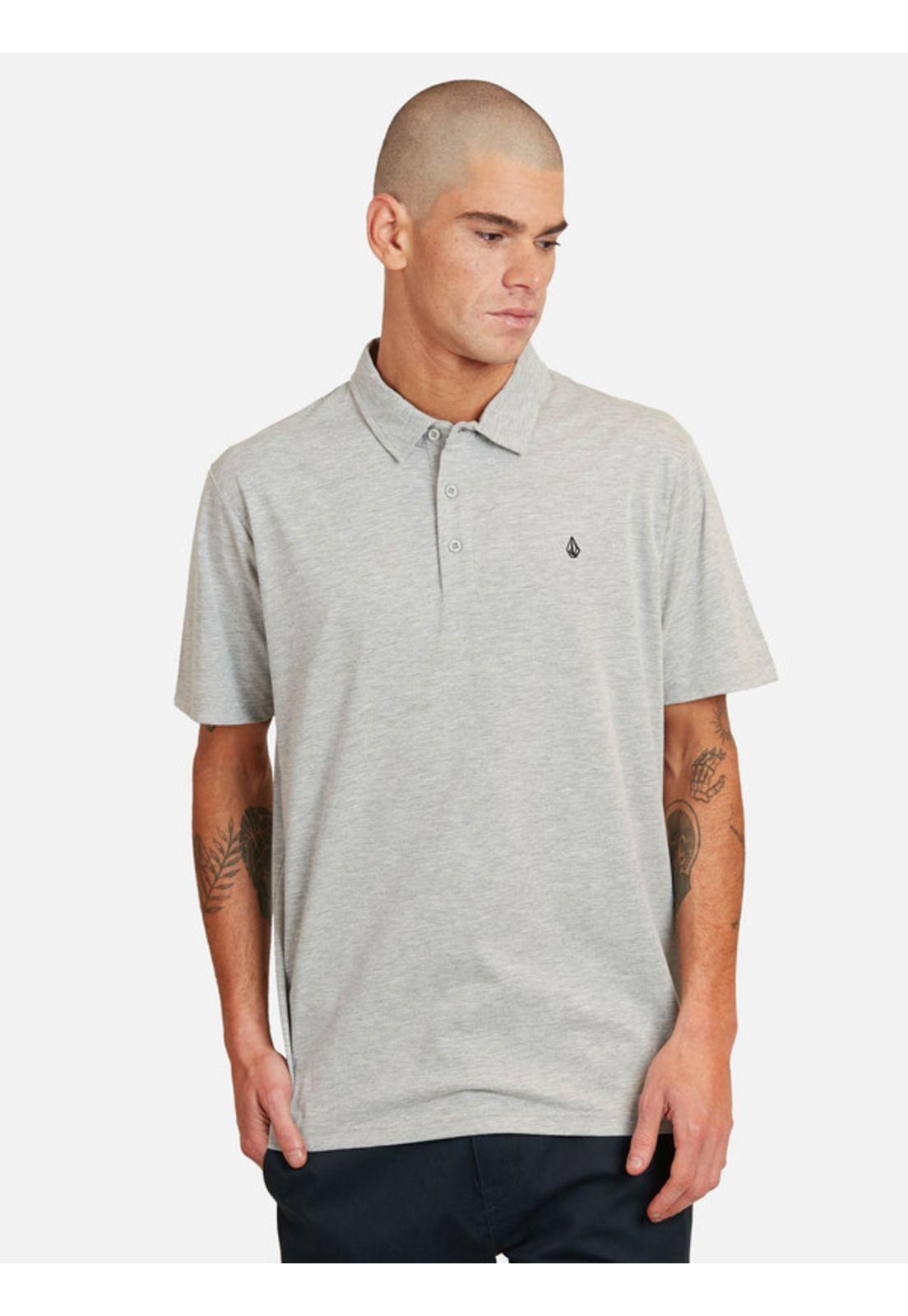 Polera M/C Wrecker Mel Polo Gris Hombre Volcom-0