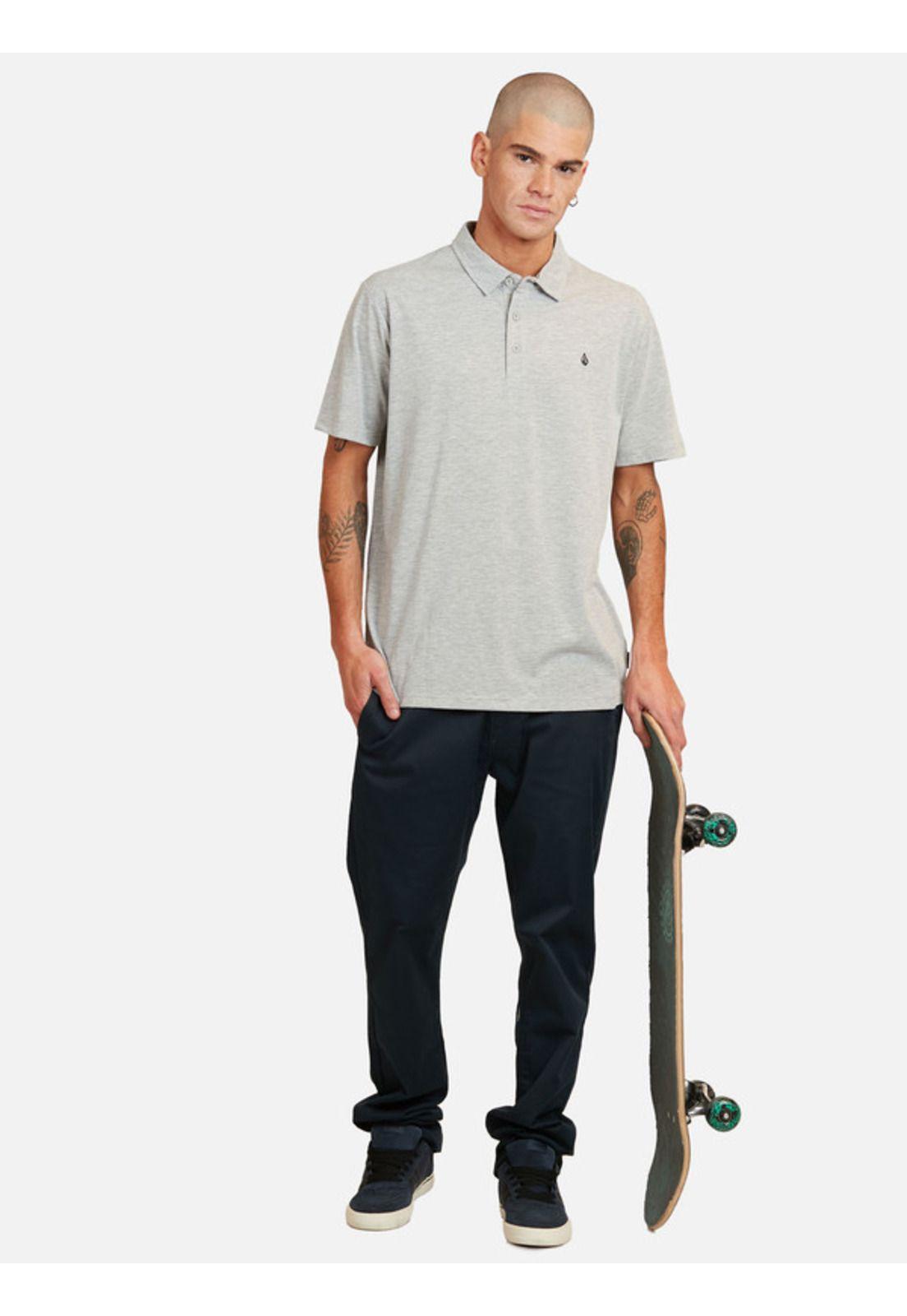 Polera M/C Wrecker Mel Polo Gris Hombre Volcom-4
