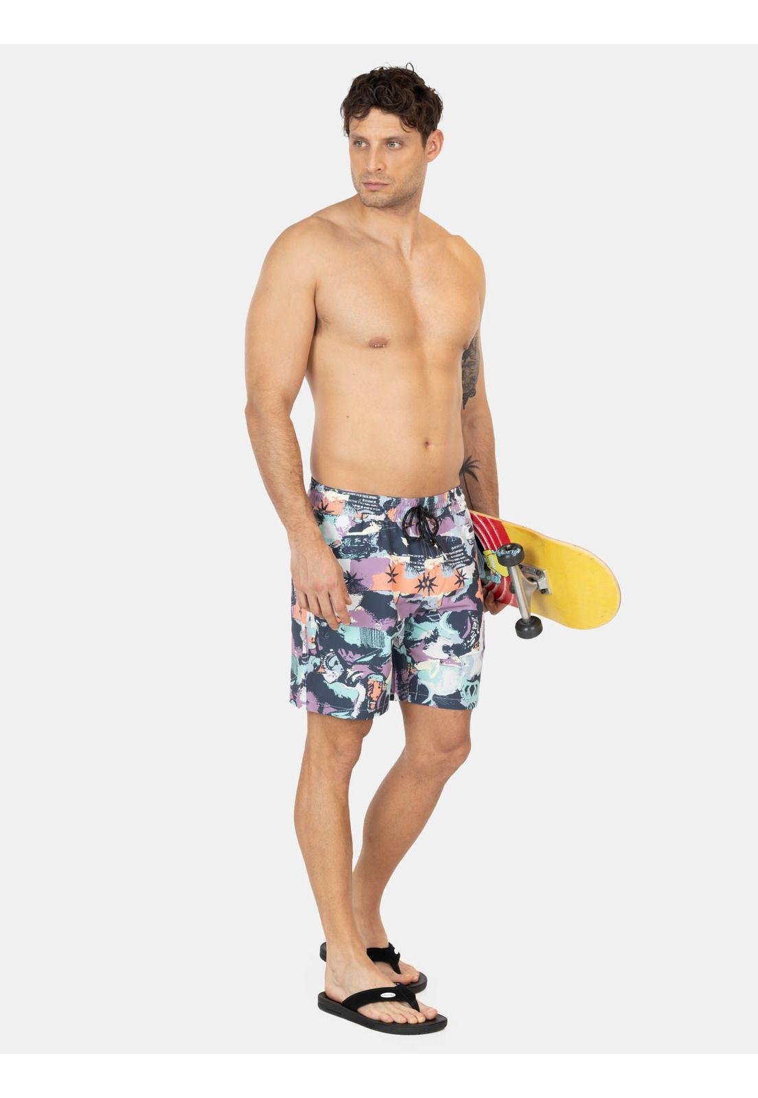 Traje De Baño Corto Tide Multicolor Hombre Volcom-3