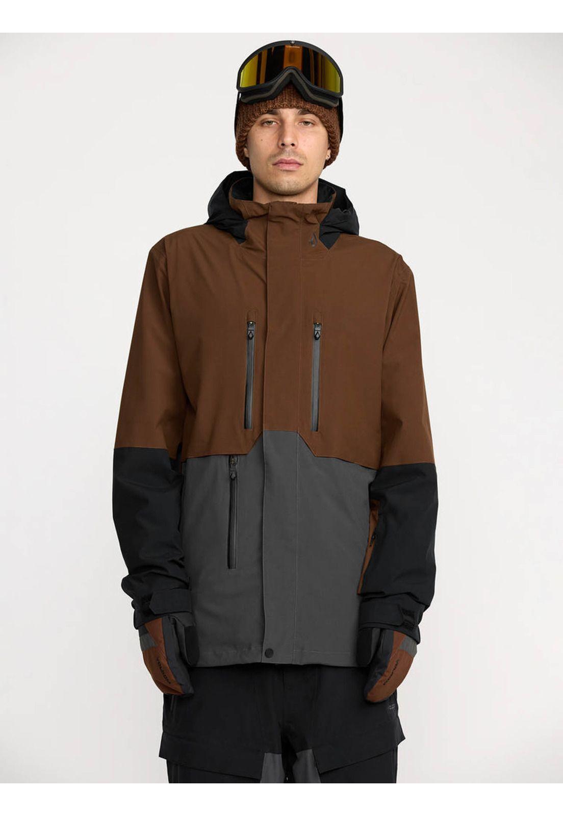Parka Snow Rnge Stretch 30K Brown Café Hombre Volcom-0