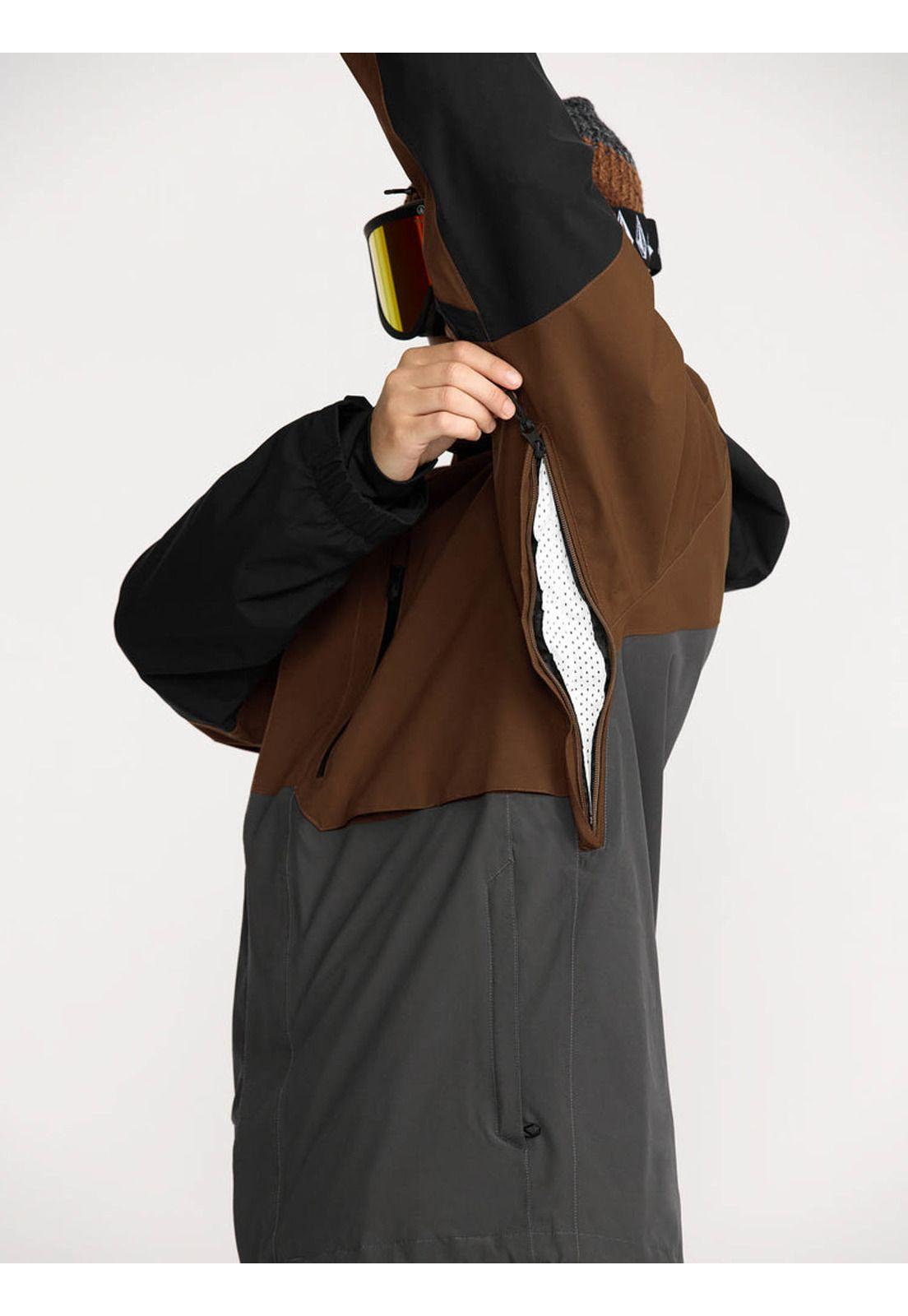 Parka Snow Rnge Stretch 30K Brown Café Hombre Volcom-5
