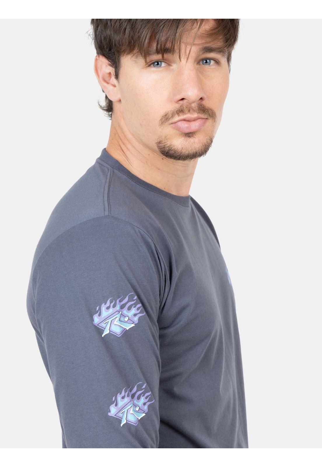 Polera Lil Old Flame Ls Tee Gris Hombre Rusty-1