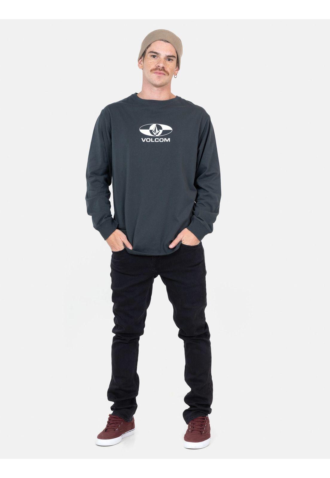 Polera ML Masonite Gris Hombre Volcom-3