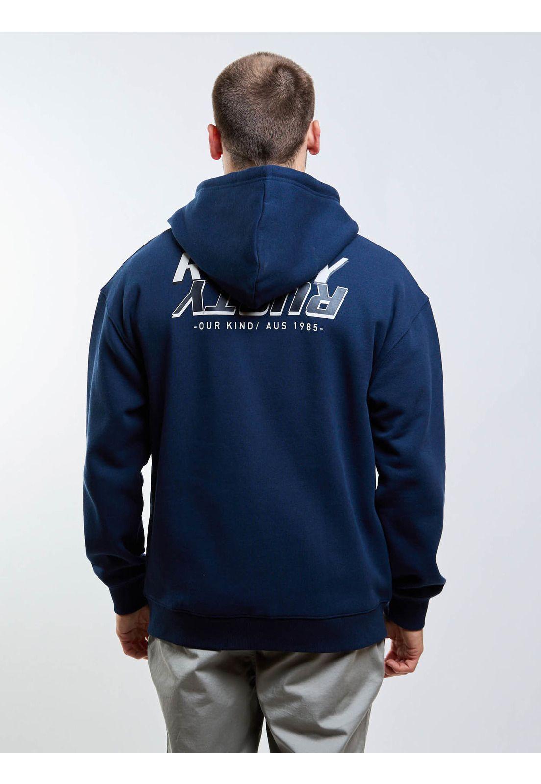 Poleron FZ Double Or Quits Zip Azul Hombre Rusty-1