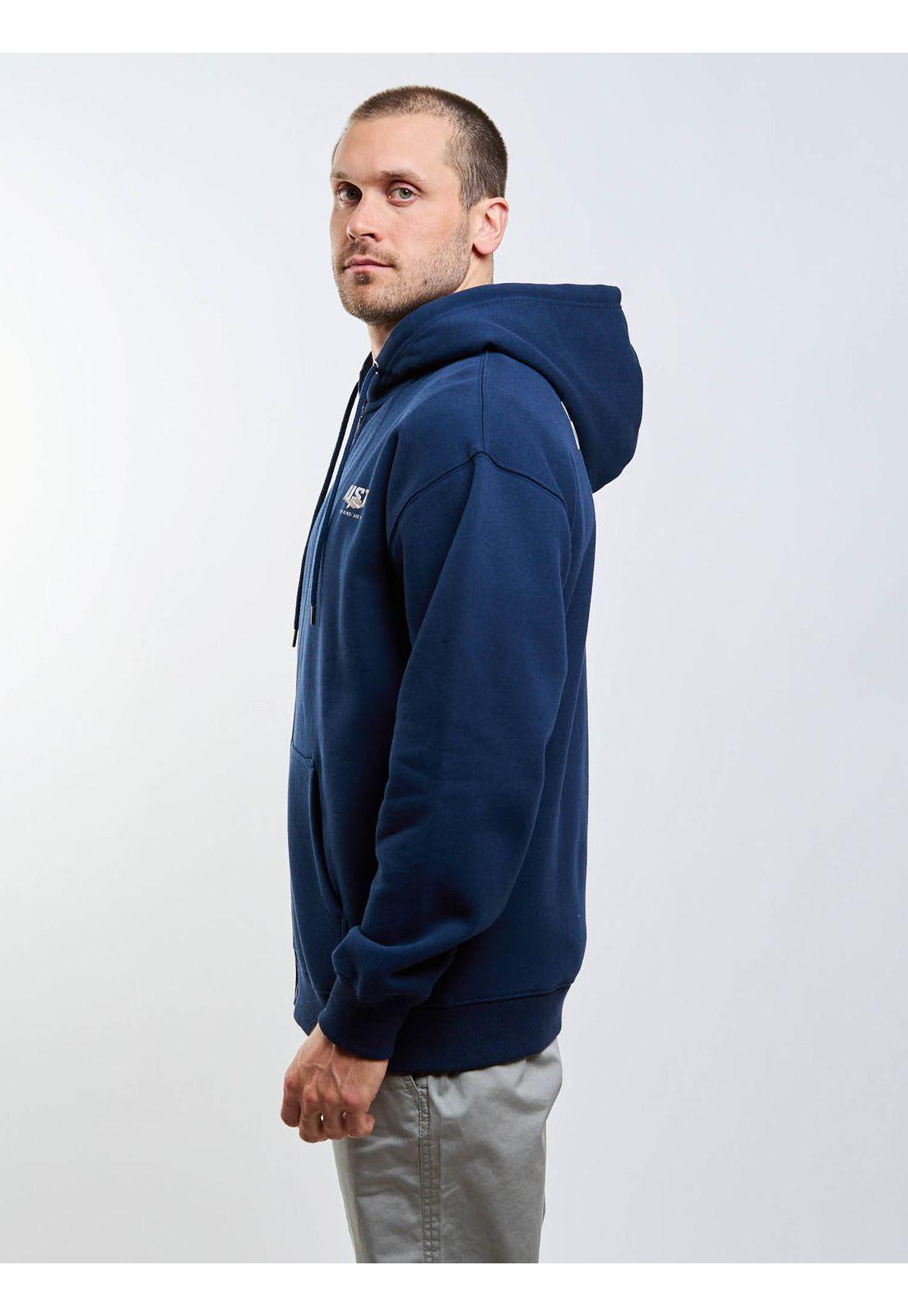 Poleron FZ Double Or Quits Zip Azul Hombre Rusty-2