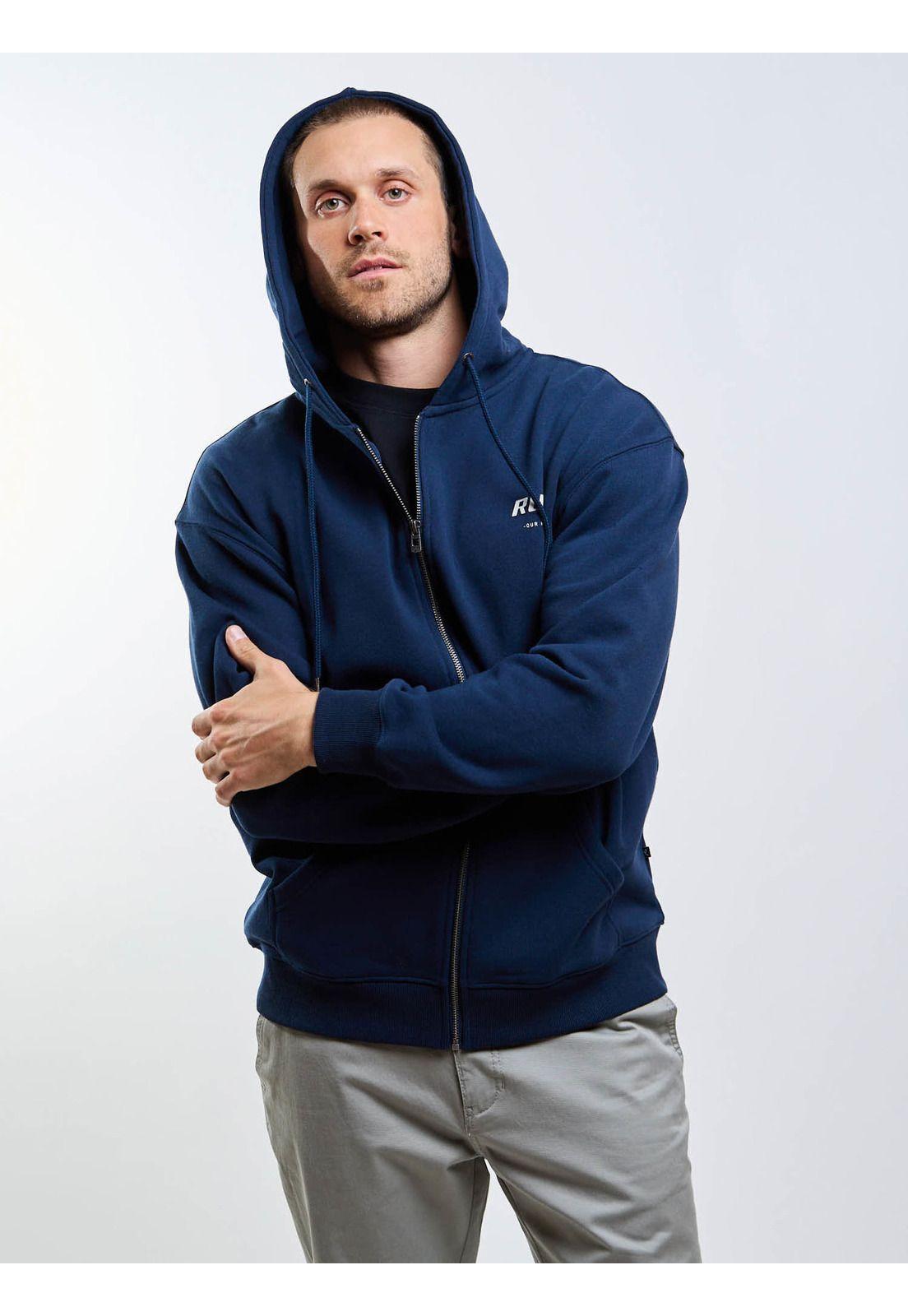 Poleron FZ Double Or Quits Zip Azul Hombre Rusty-5