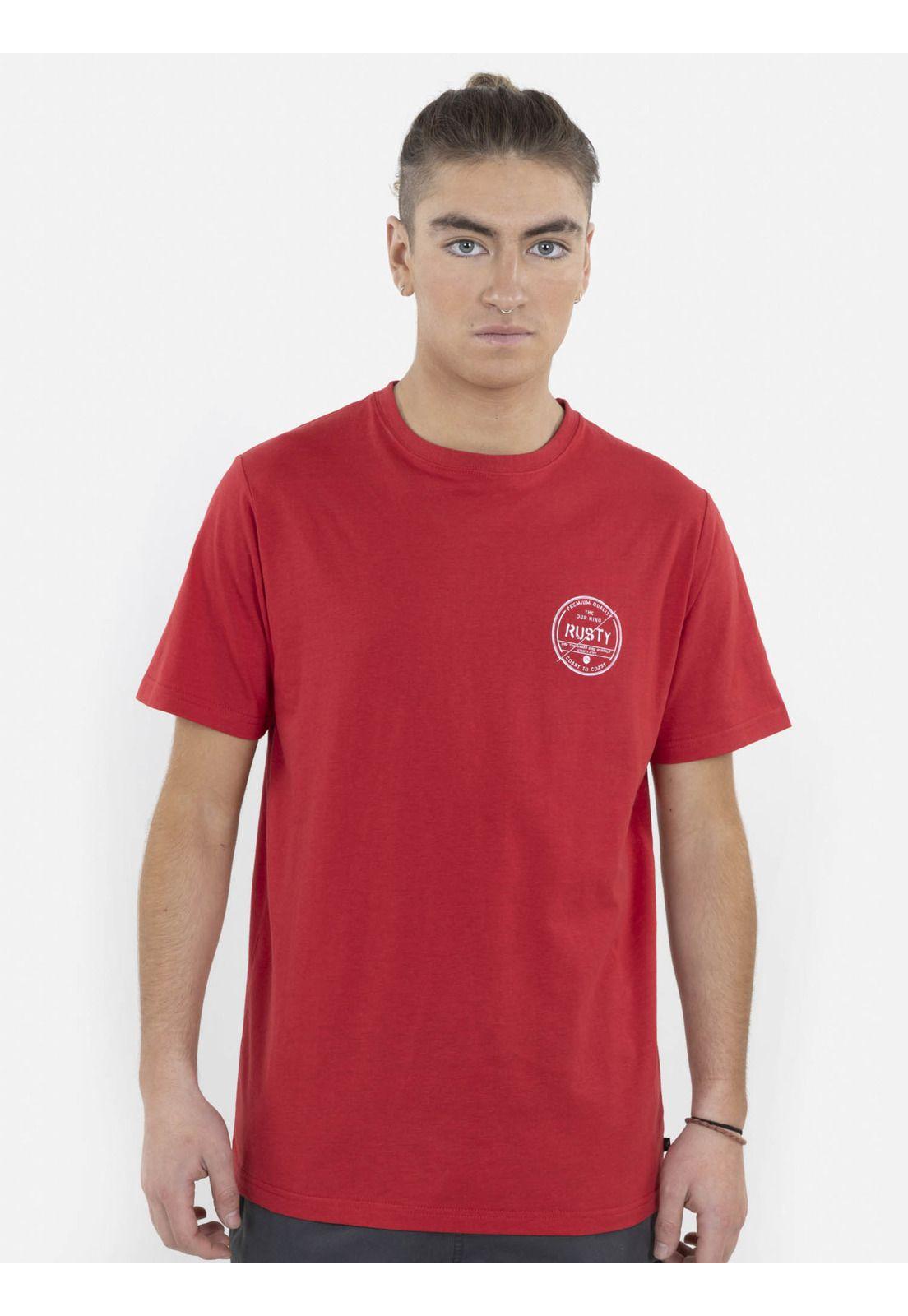 Polera Brake signal SS tee Hombre Rojo Rusty-0