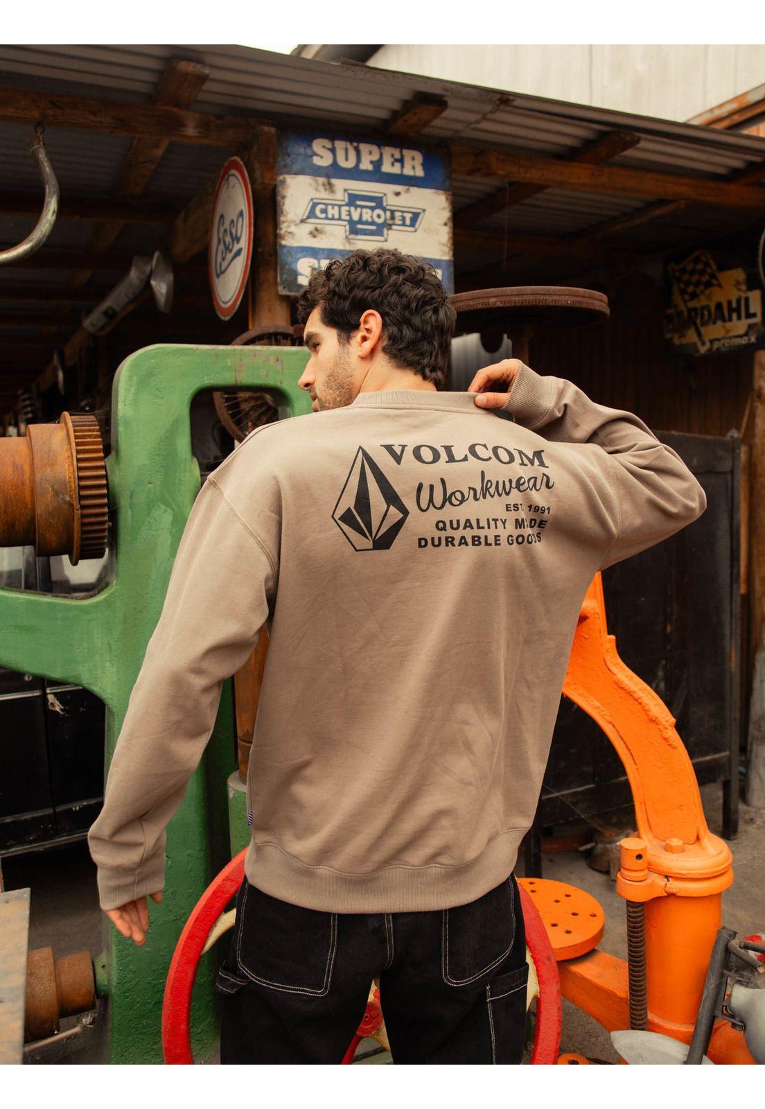 Poleron CR Workwear Crew Café Hombre Volcom-0