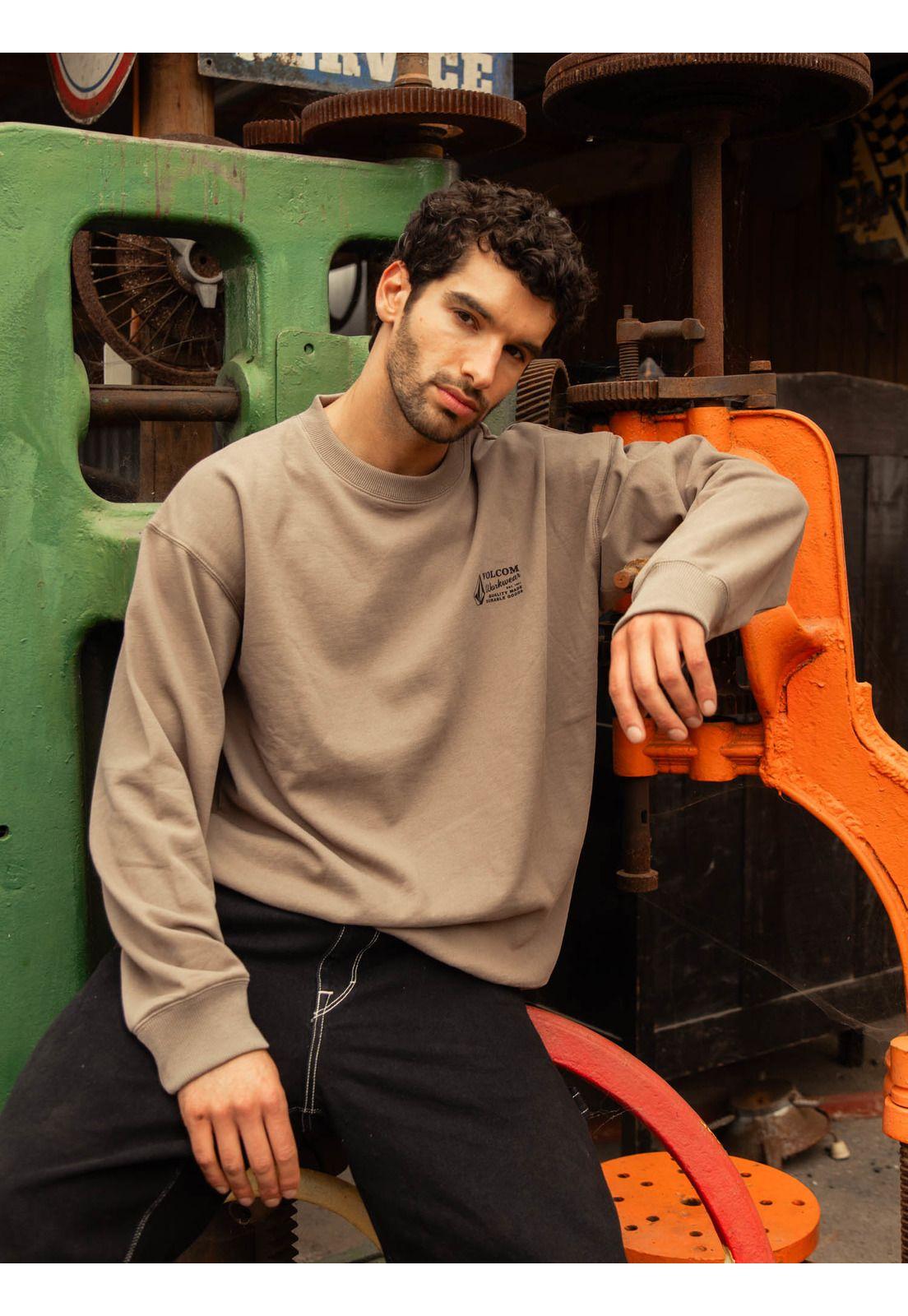 Poleron CR Workwear Crew Café Hombre Volcom-1