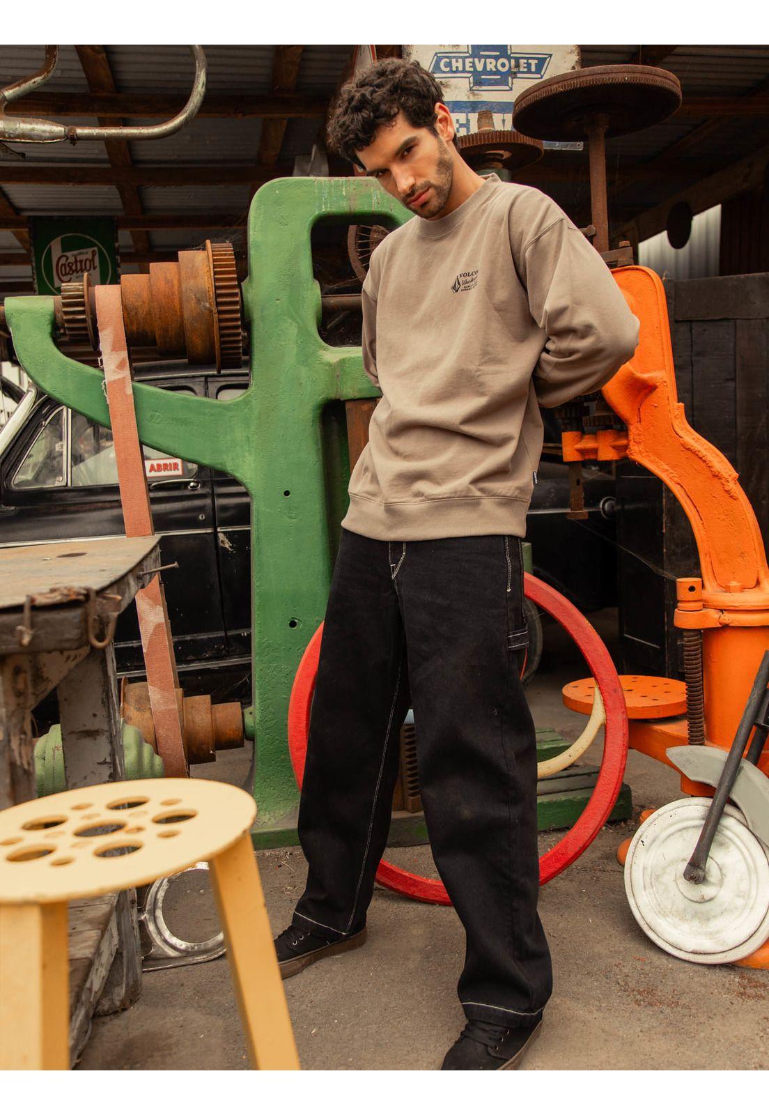 Poleron CR Workwear Crew Café Hombre Volcom-2