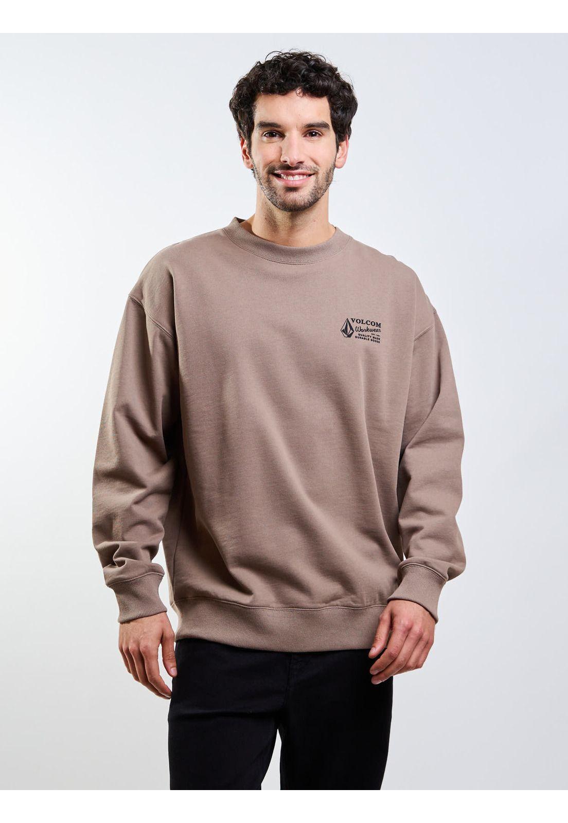 Poleron CR Workwear Crew Café Hombre Volcom-3