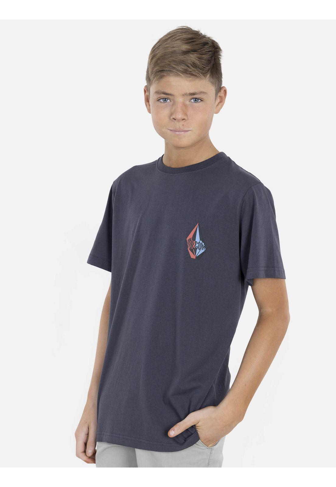 Polera STONE FILL SS TEE Infantil Gris Volcom-0