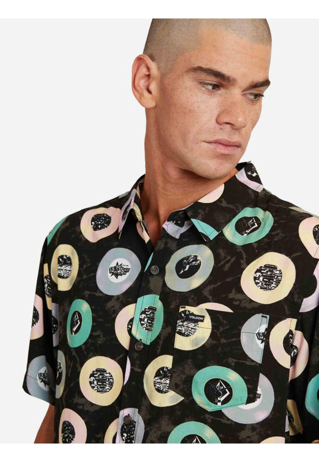 Camisa Records Short Sleeve Shirt  Multicolor Hombre Volcom-3