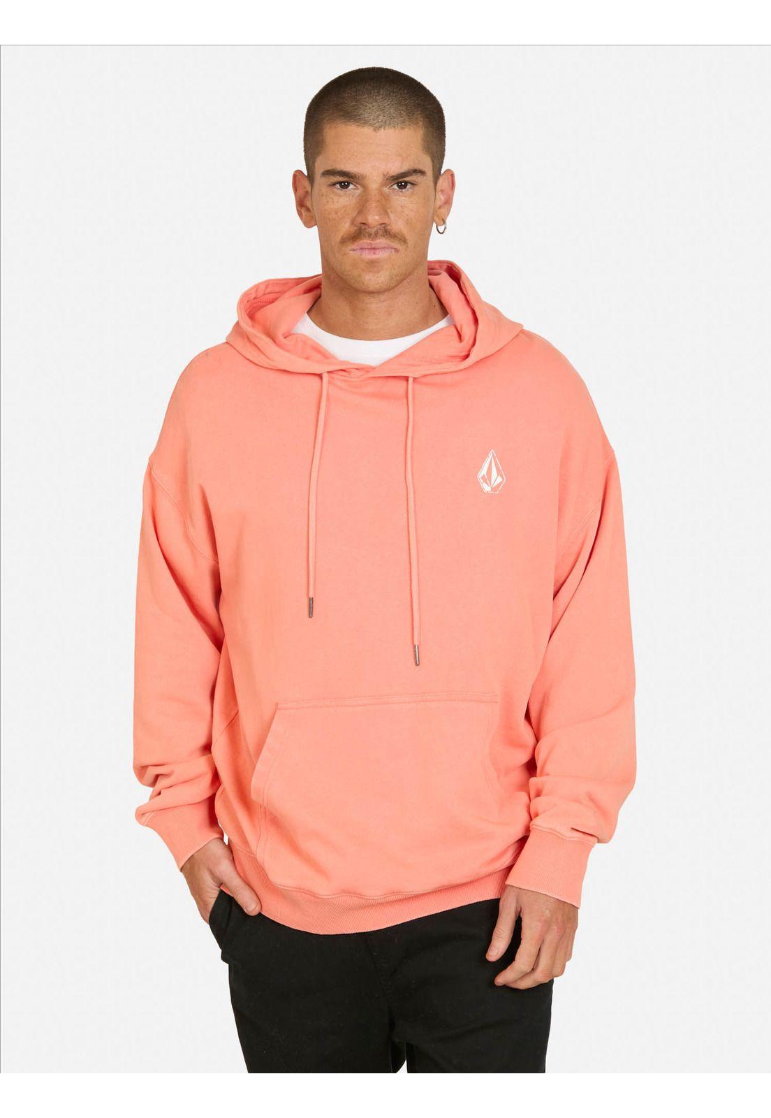 Poleron Canguro Skidder Naranja Hombre Volcom-0