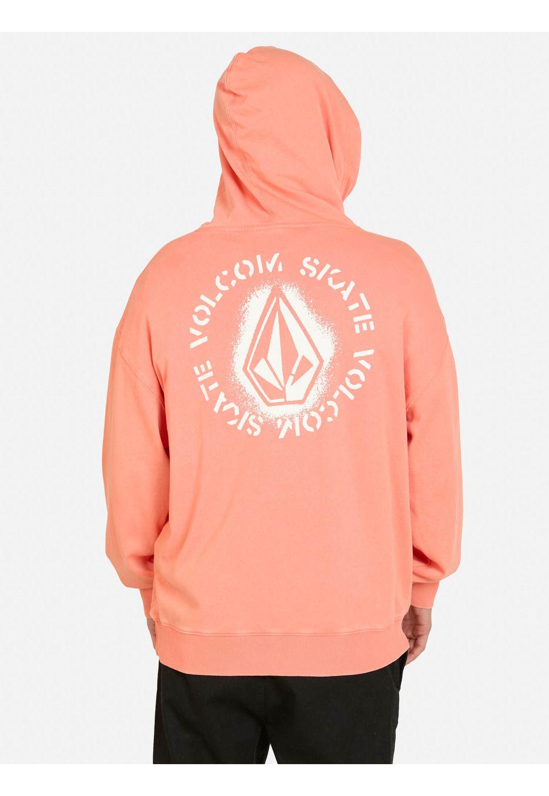 Poleron Canguro Skidder Naranja Hombre Volcom-1