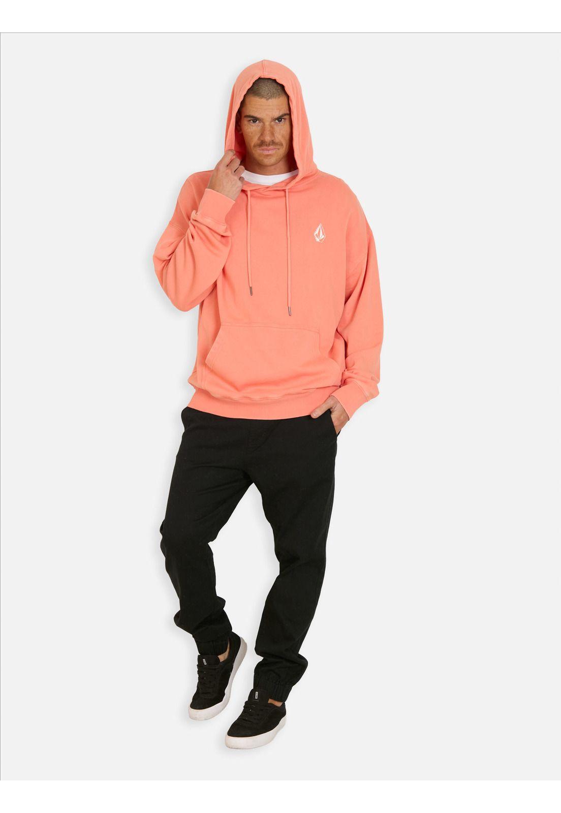 Poleron Canguro Skidder Naranja Hombre Volcom-3