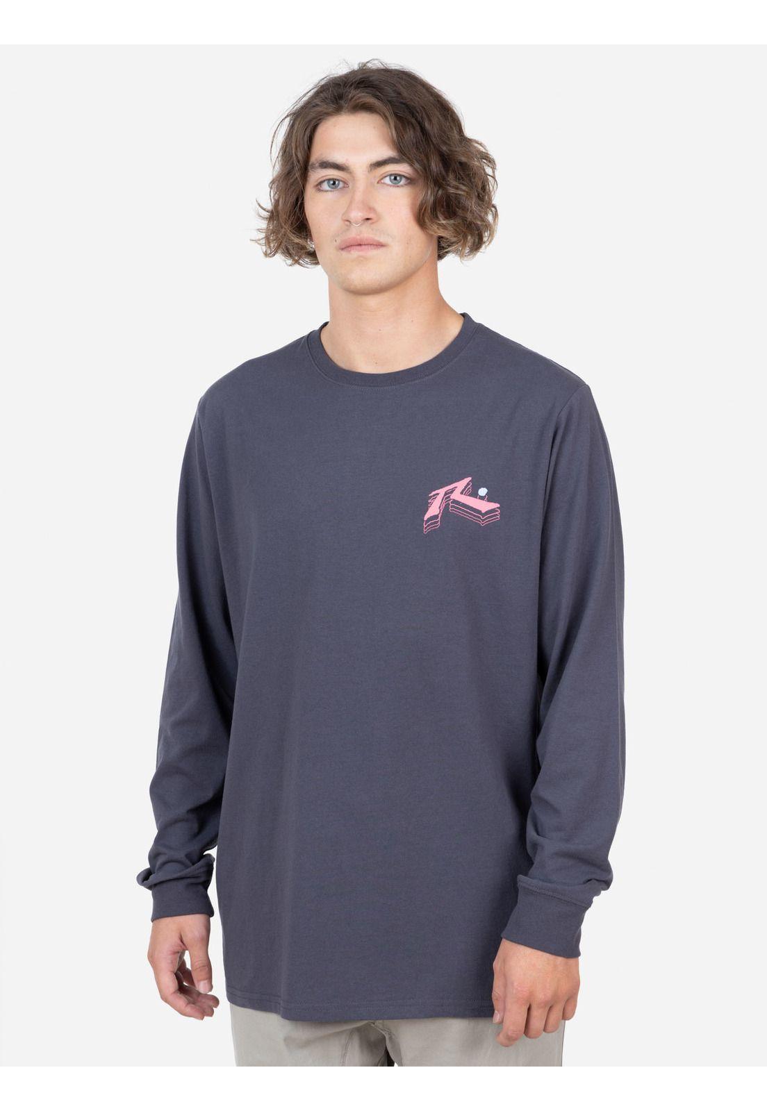 Polera RUSTY CHAOS LS TEE Hombre Gris Rusty-0