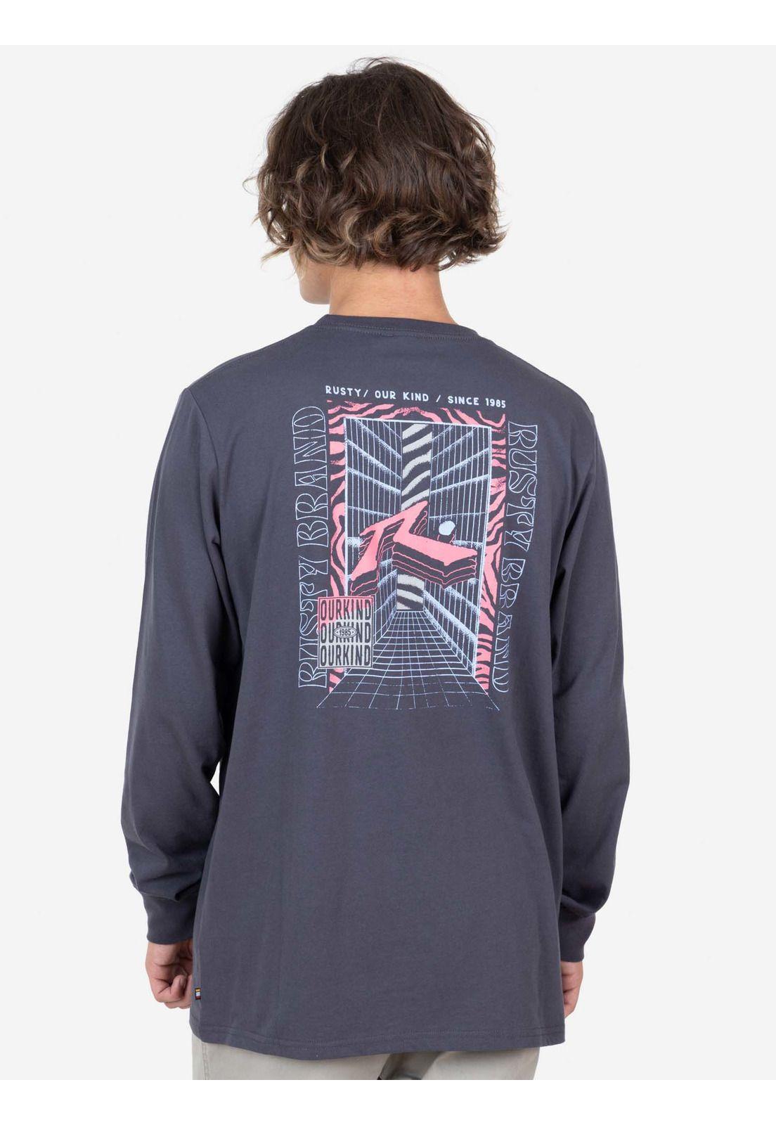 Polera RUSTY CHAOS LS TEE Hombre Gris Rusty-1