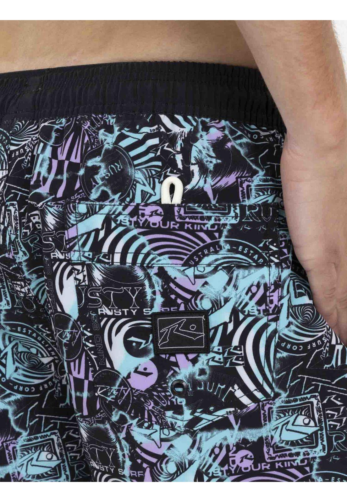 Traje de Baño BRAND STORM ELASTIC WAIST Hombre Multicolor Rusty-2