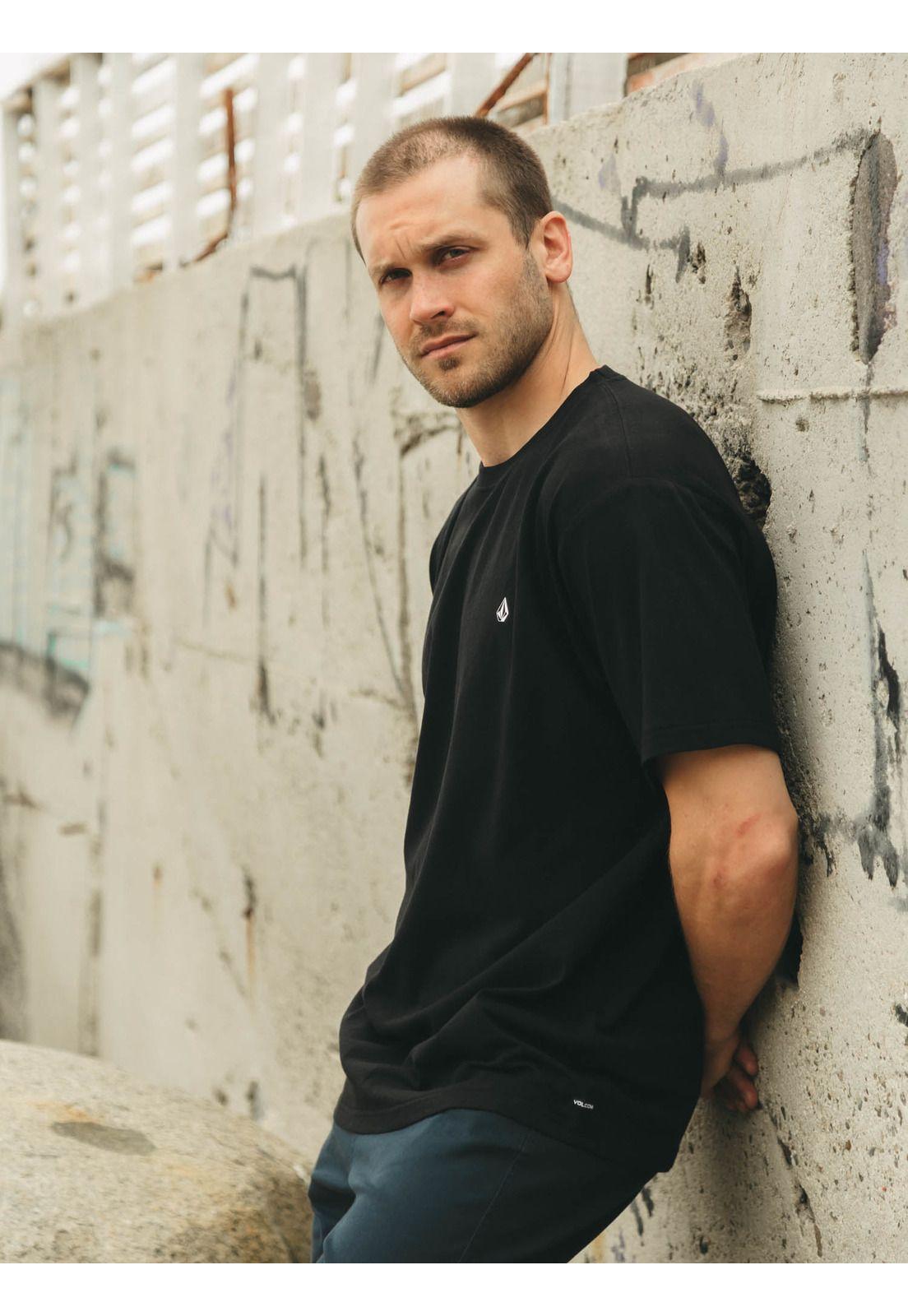 Polera MC Stoneblanks Bsc Negro Hombre Volcom-0