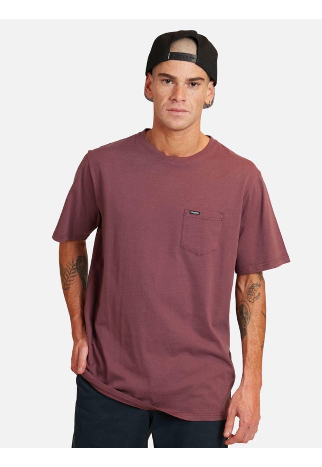 Polera Blanks Pckt Std Rojo Hombre Volcom-0