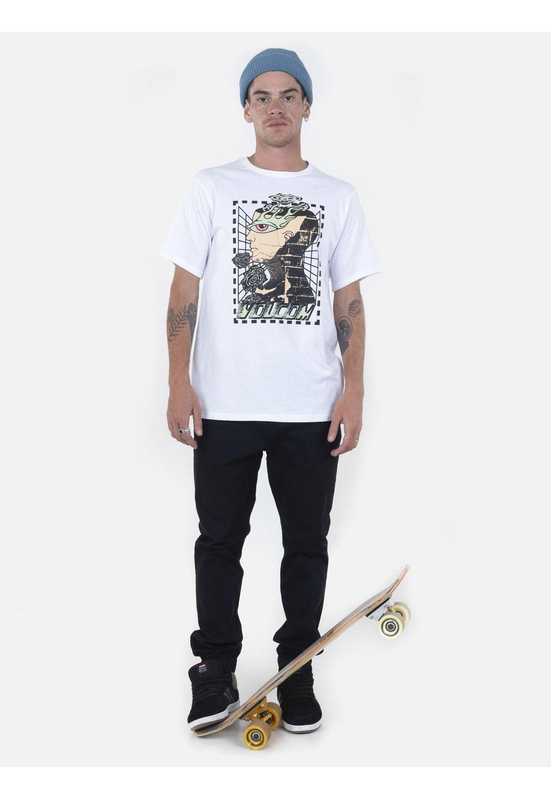 Polera Hombre CLOUDER S/S TEE Blanco Volcom-3