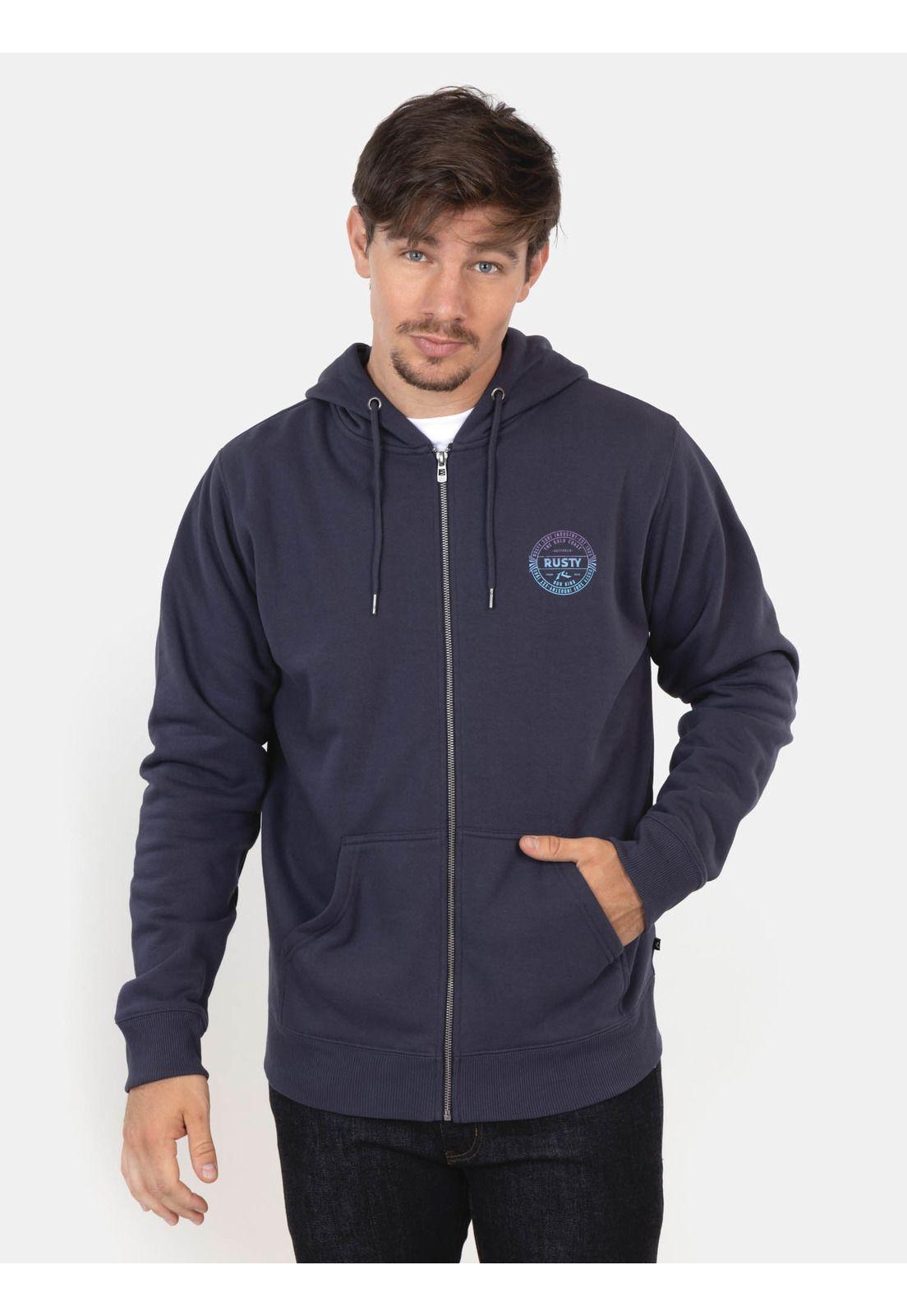 Poleron Surf Industry Full Zip Gris Hombre Rusty-0