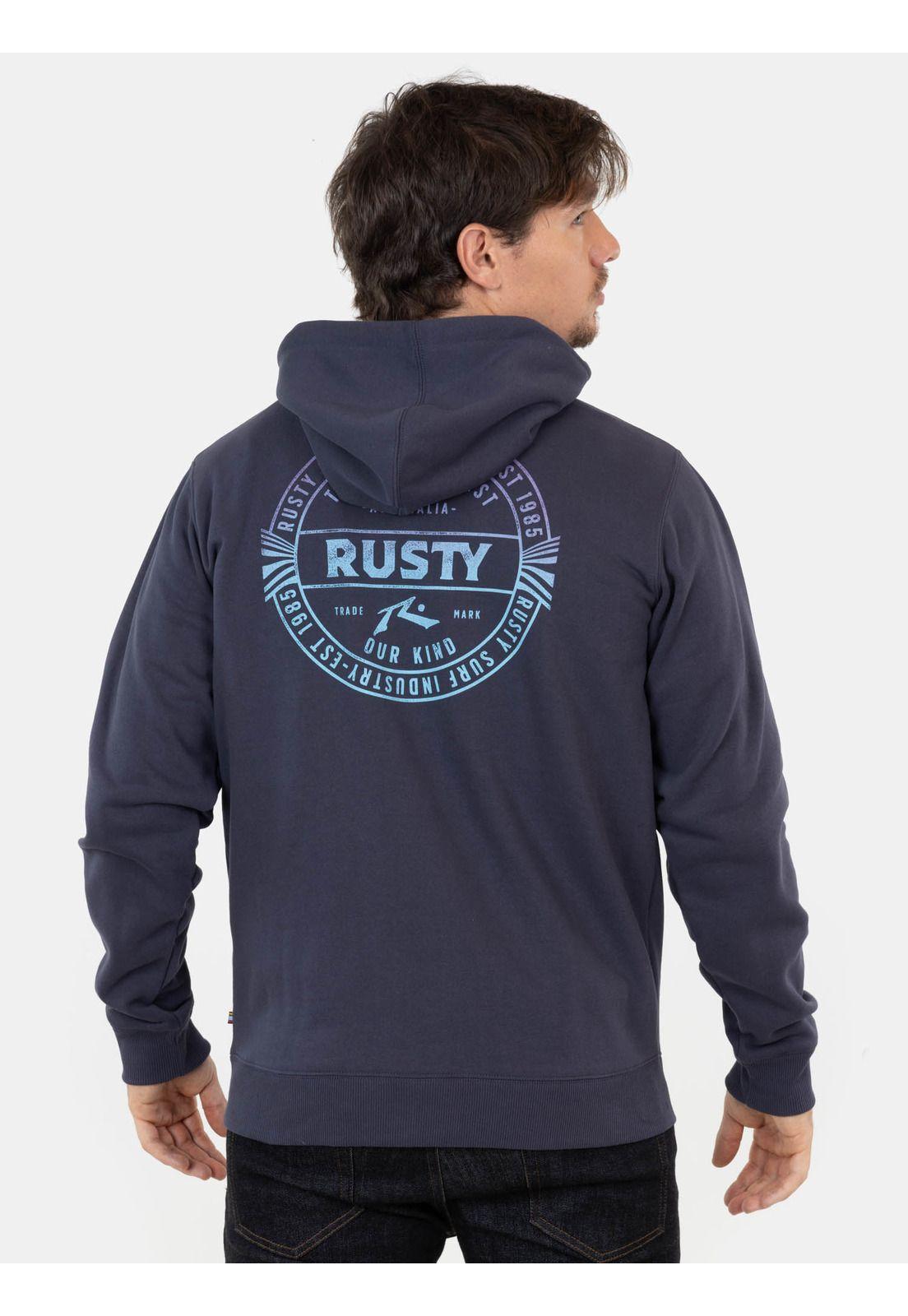 Poleron Surf Industry Full Zip Gris Hombre Rusty-1