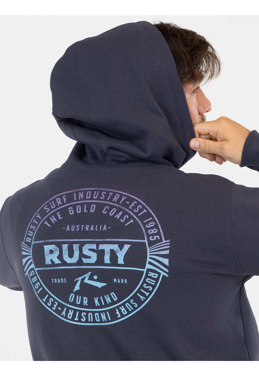 Poleron Surf Industry Full Zip Gris Hombre Rusty-2