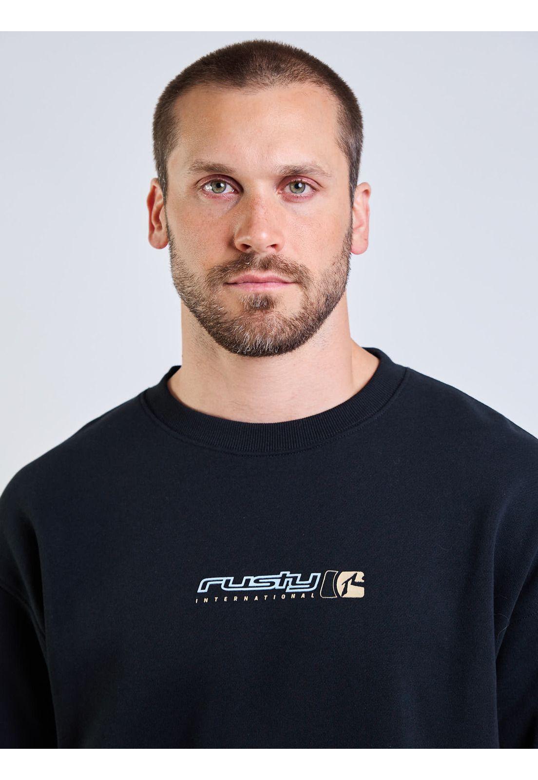Poleron CR Rusty International Crew Negro Hombre Rusty-3