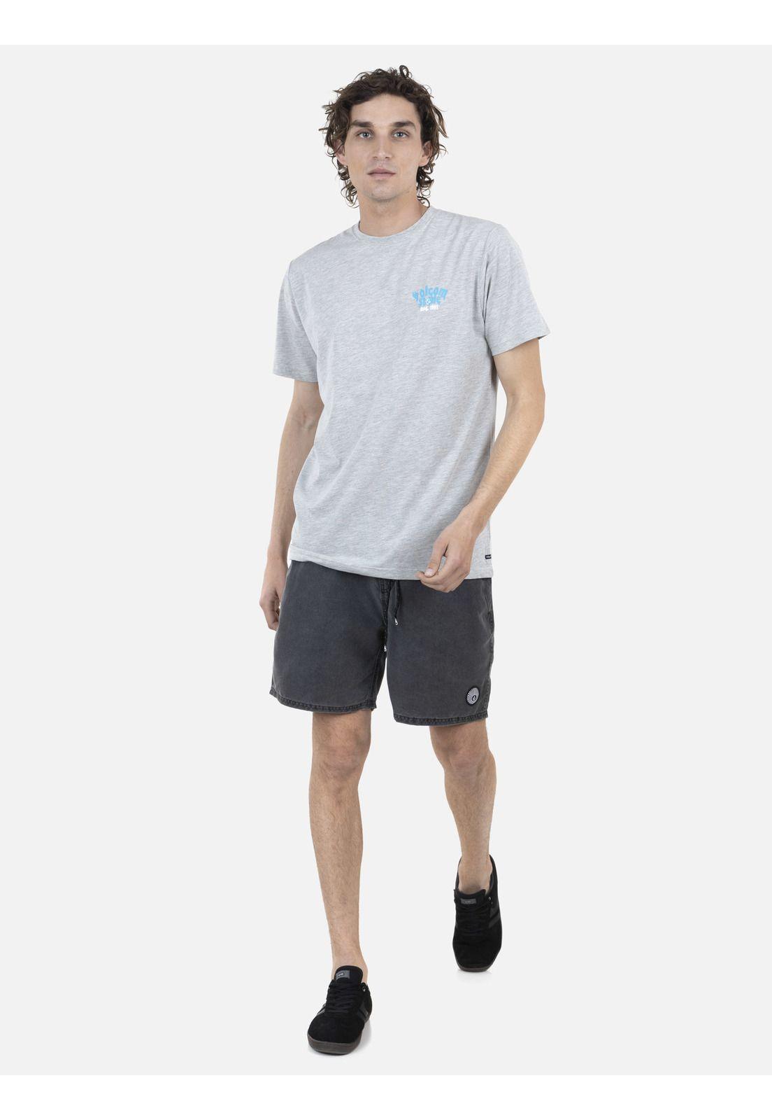 Polera M/C Básica Hombre 7P111-MV22 Gris Volcom-3
