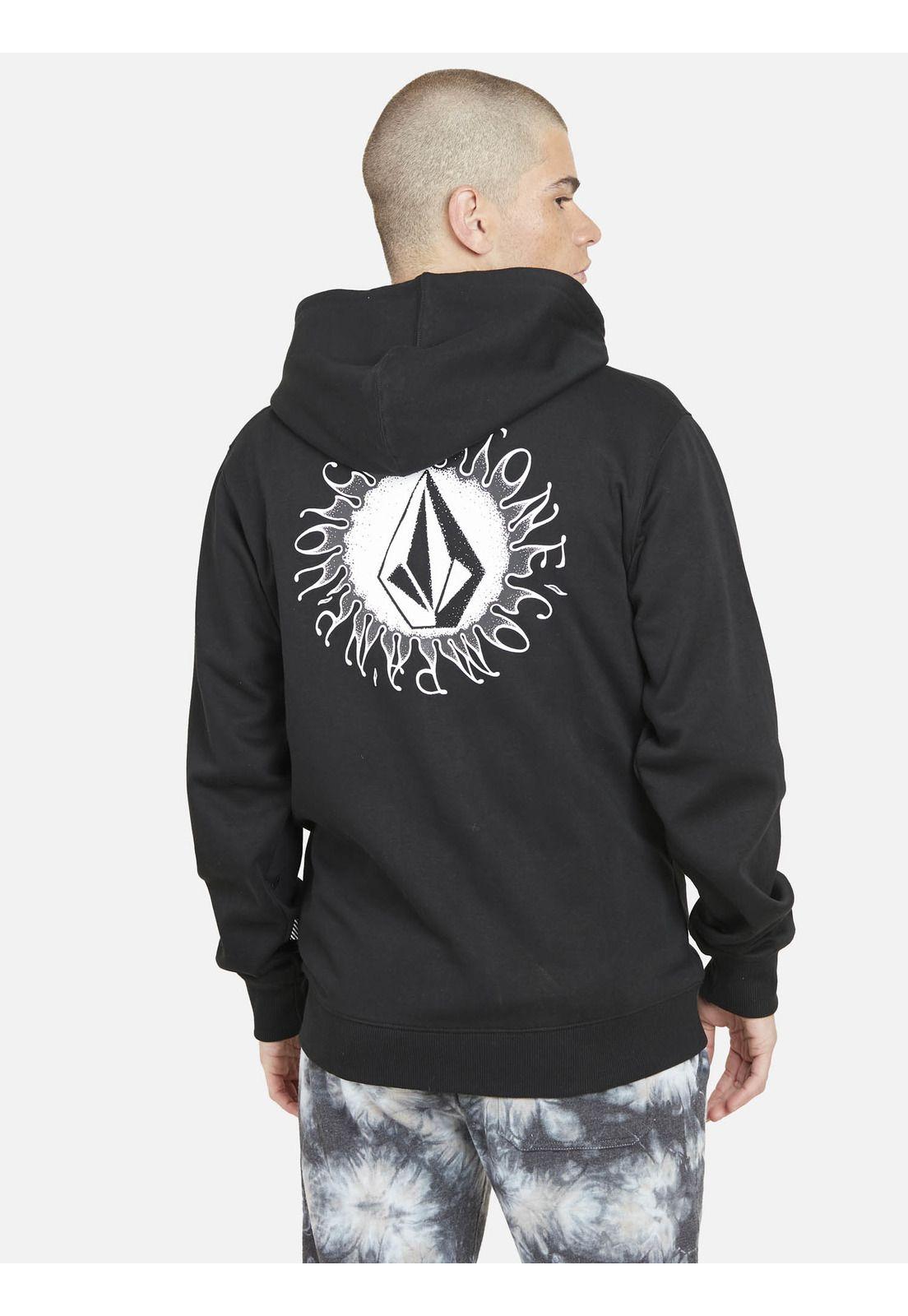 Poleron SUN STONE FULL ZIPPER Hombre Negro Volcom-1