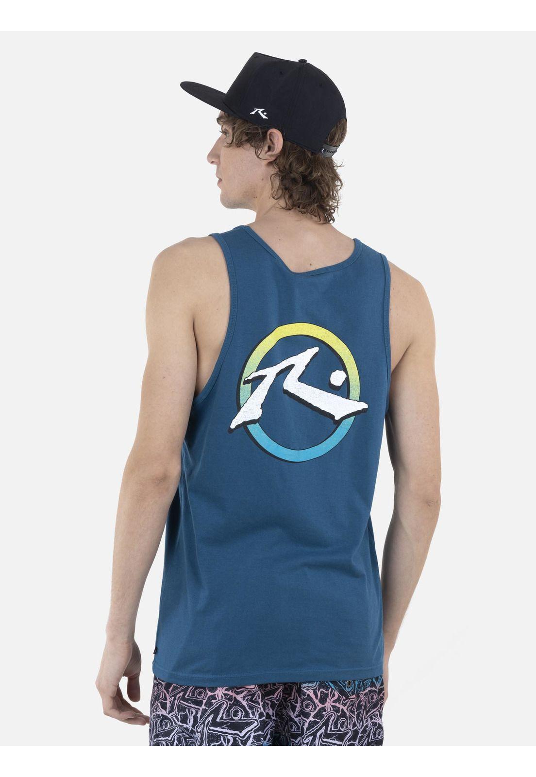 Polera Hombre CIRCLE RUST TANK Azul Rusty-1