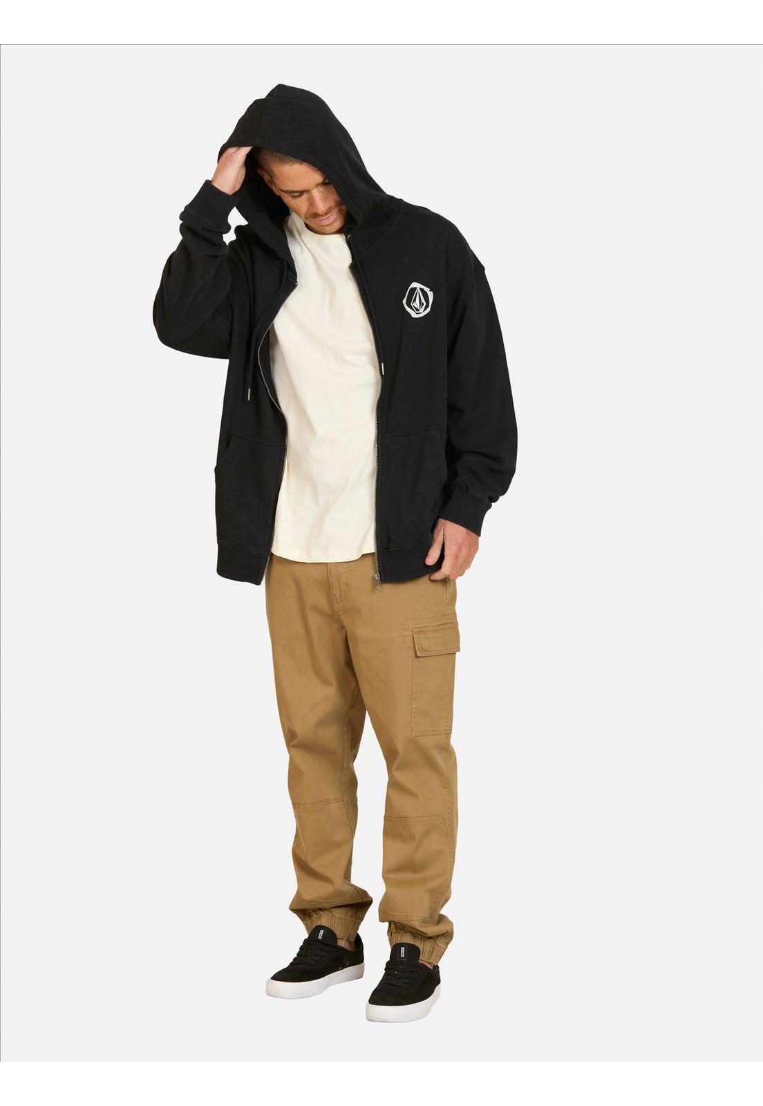 Poleron FZ Snap Negro Hombre Volcom-3