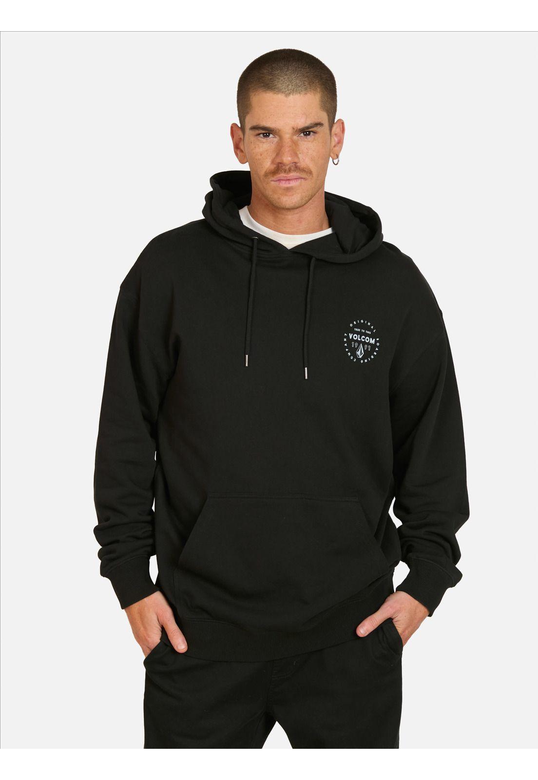 Poleron Canguro Spin Negro Hombre Volcom-0