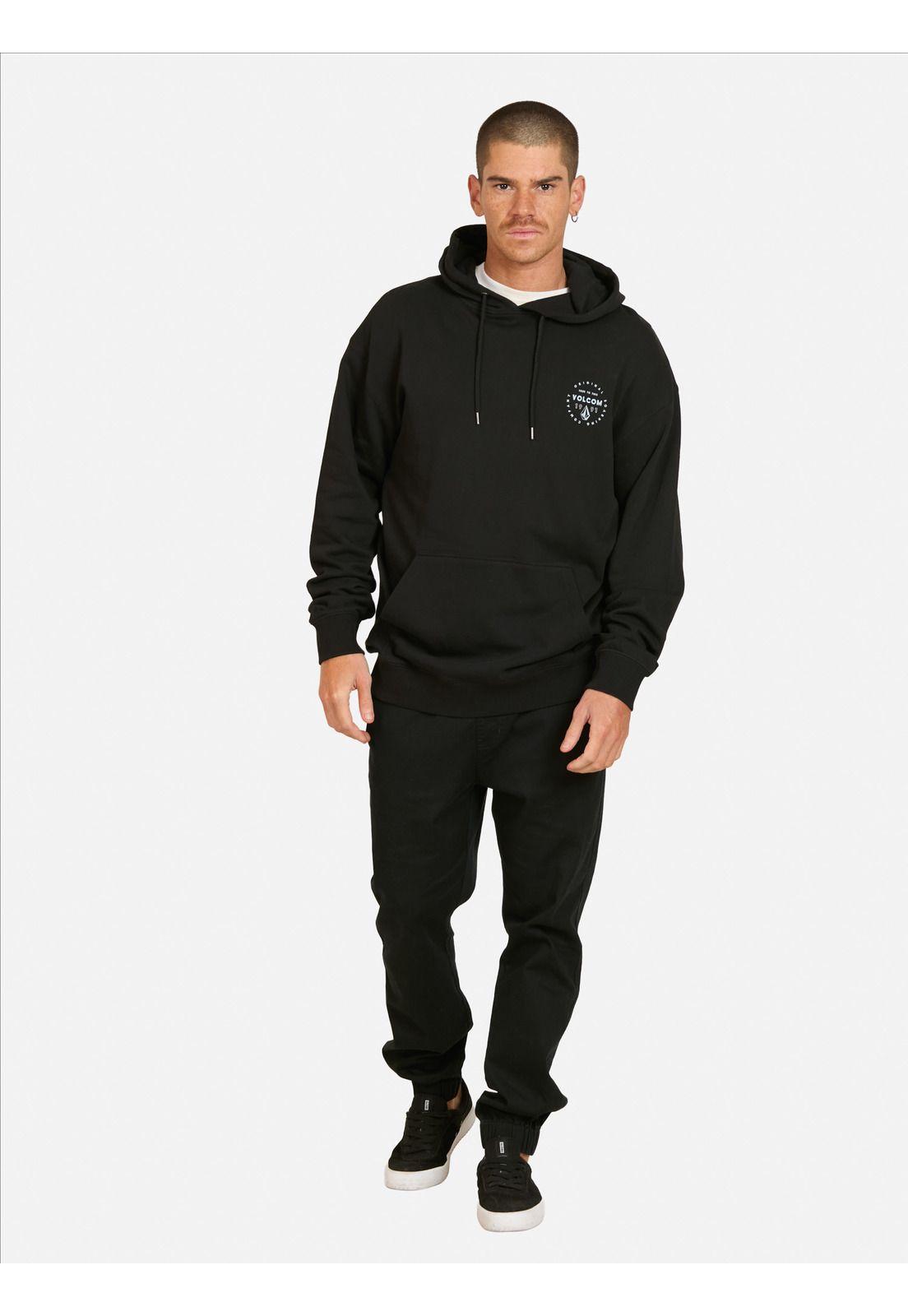 Poleron Canguro Spin Negro Hombre Volcom-3
