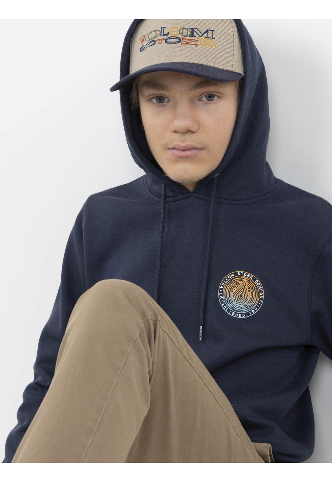Poleron WOOFER HOODIE Juvenil Azul Volcom-4