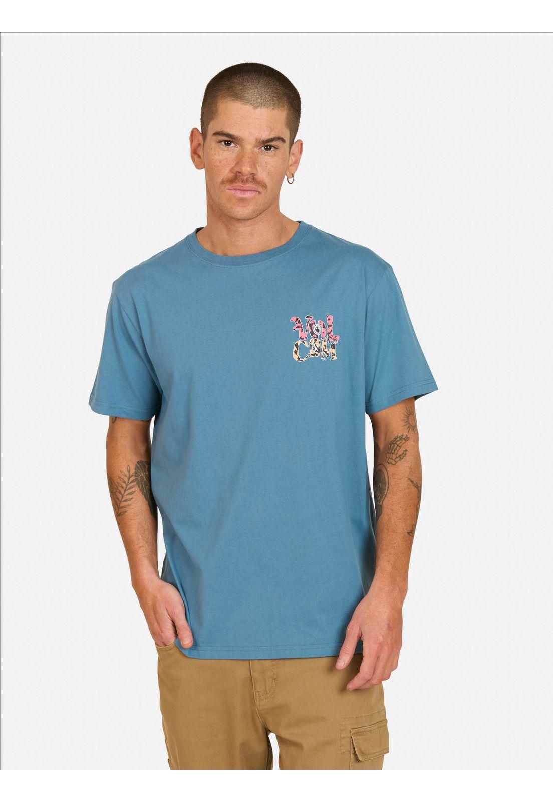 Polera MC Eye Wrap Azul Hombre Volcom-0