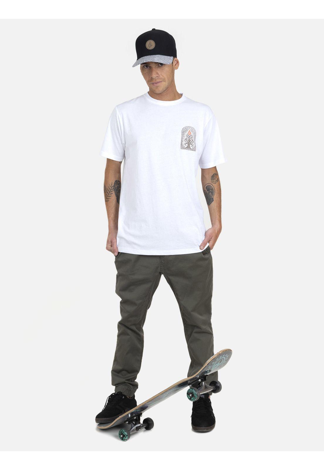 Polera M/C Básica Hombre 7P116-MV22 Blanco Volcom-3