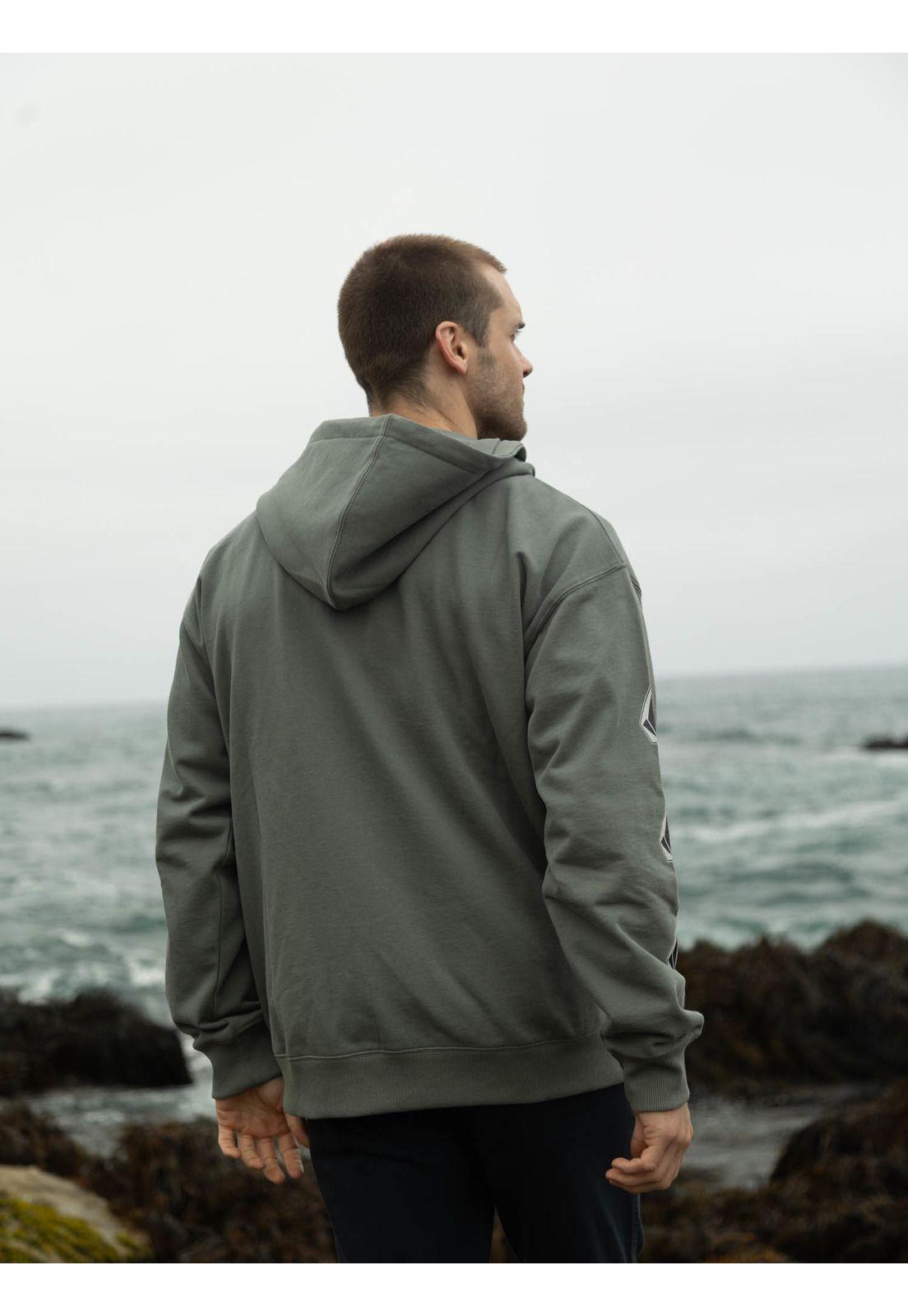 Poleron FZ Tallows Zip Verde Hombre Volcom-2