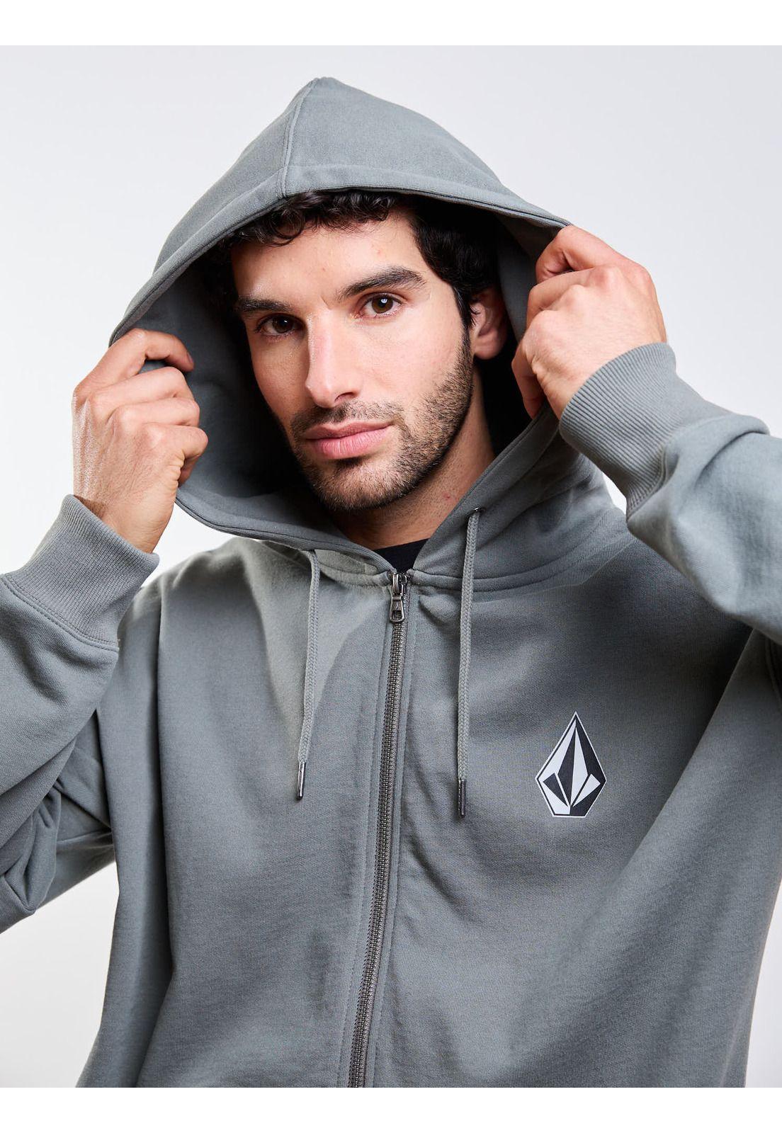 Poleron FZ Tallows Zip Verde Hombre Volcom-5