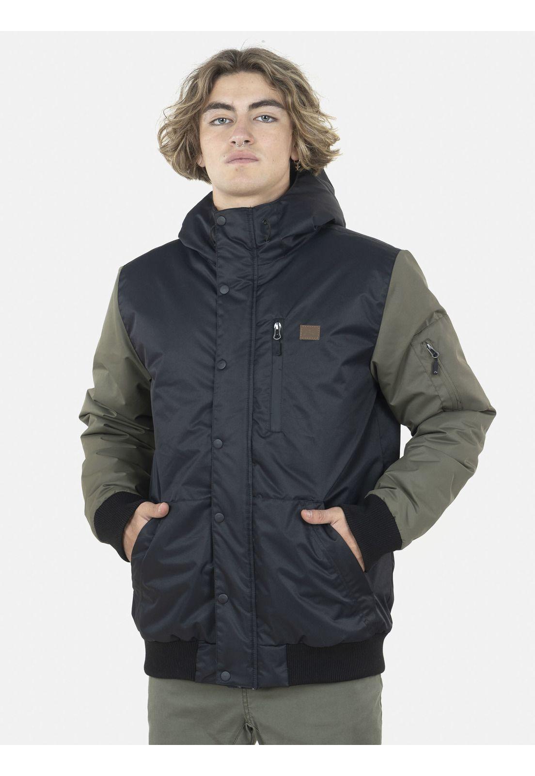 Jacket Bomber Hombre Gris Oscuro Rusty-0