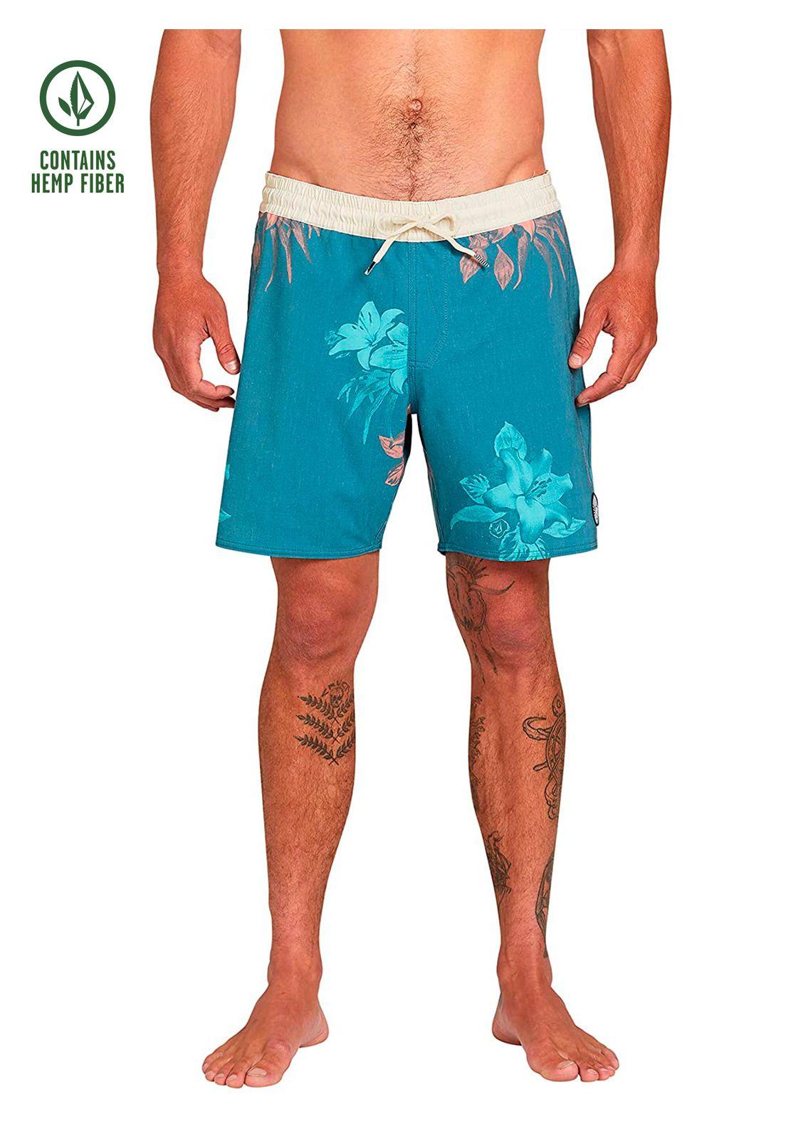 Traje De Baño Corto Hombre 7T141-MV21 Celeste Volcom-0